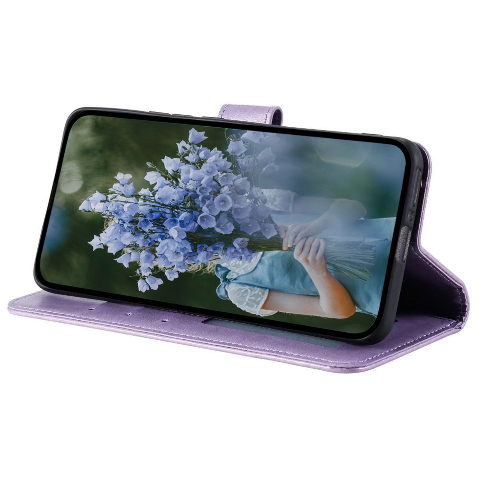 Mobile Phone Case for Oppo A58 5G Imprinted Mandala Flower Pattern Wallet Stand Phone Cover with Strap