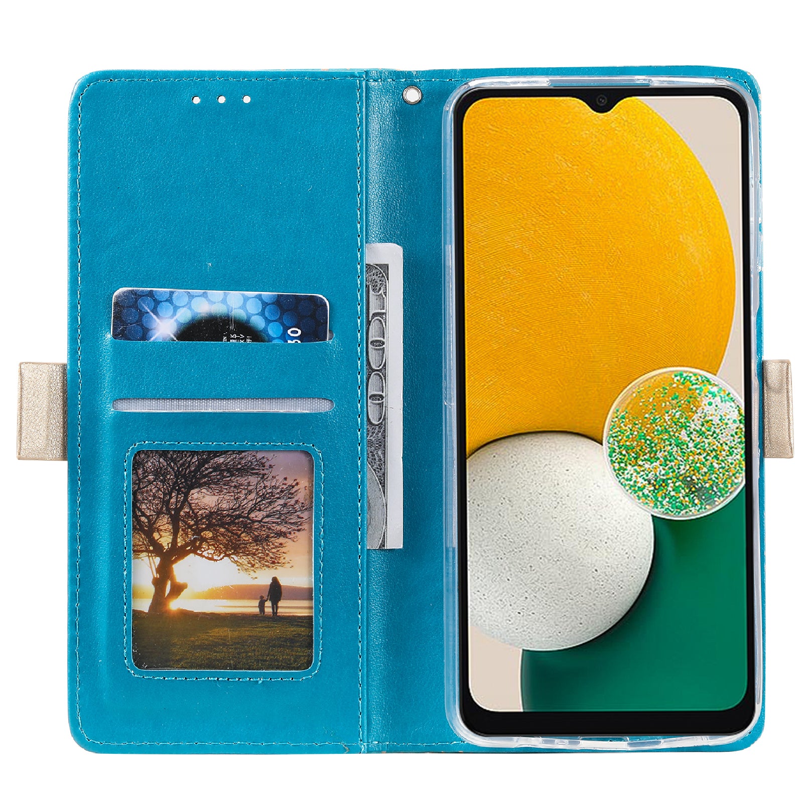 For Samsung Galaxy A54 5G Zipper Wallet Phone Case Lace Flower Pattern PU Leather Phone Stand Cover with Bowknot Wrist Strap