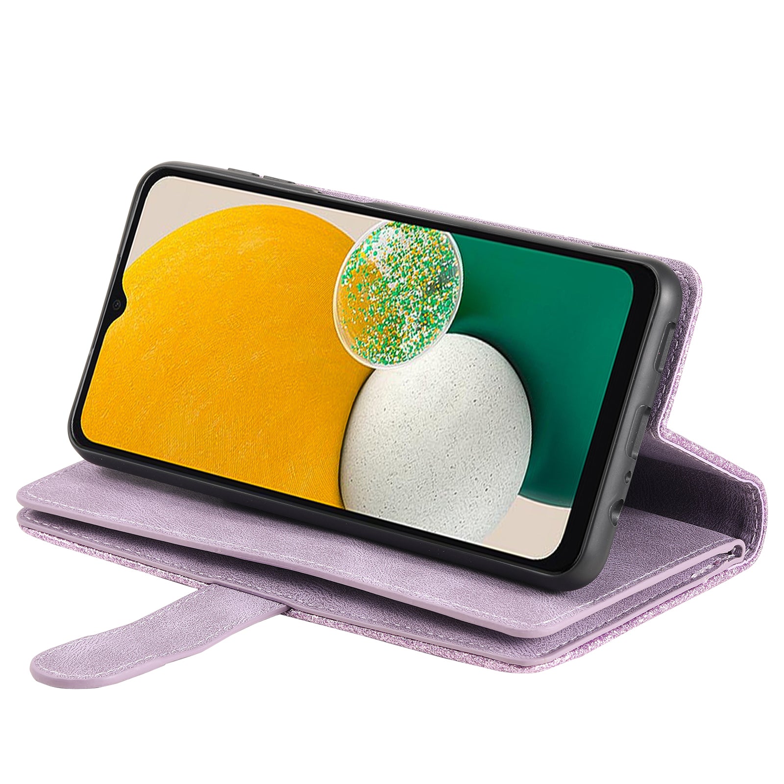 For Samsung Galaxy A54 5G Zipper Pocket Anti-Scratch Cell Phone Case PU Leather TPU Phone Shell Phone Cover with 9 Card Slots