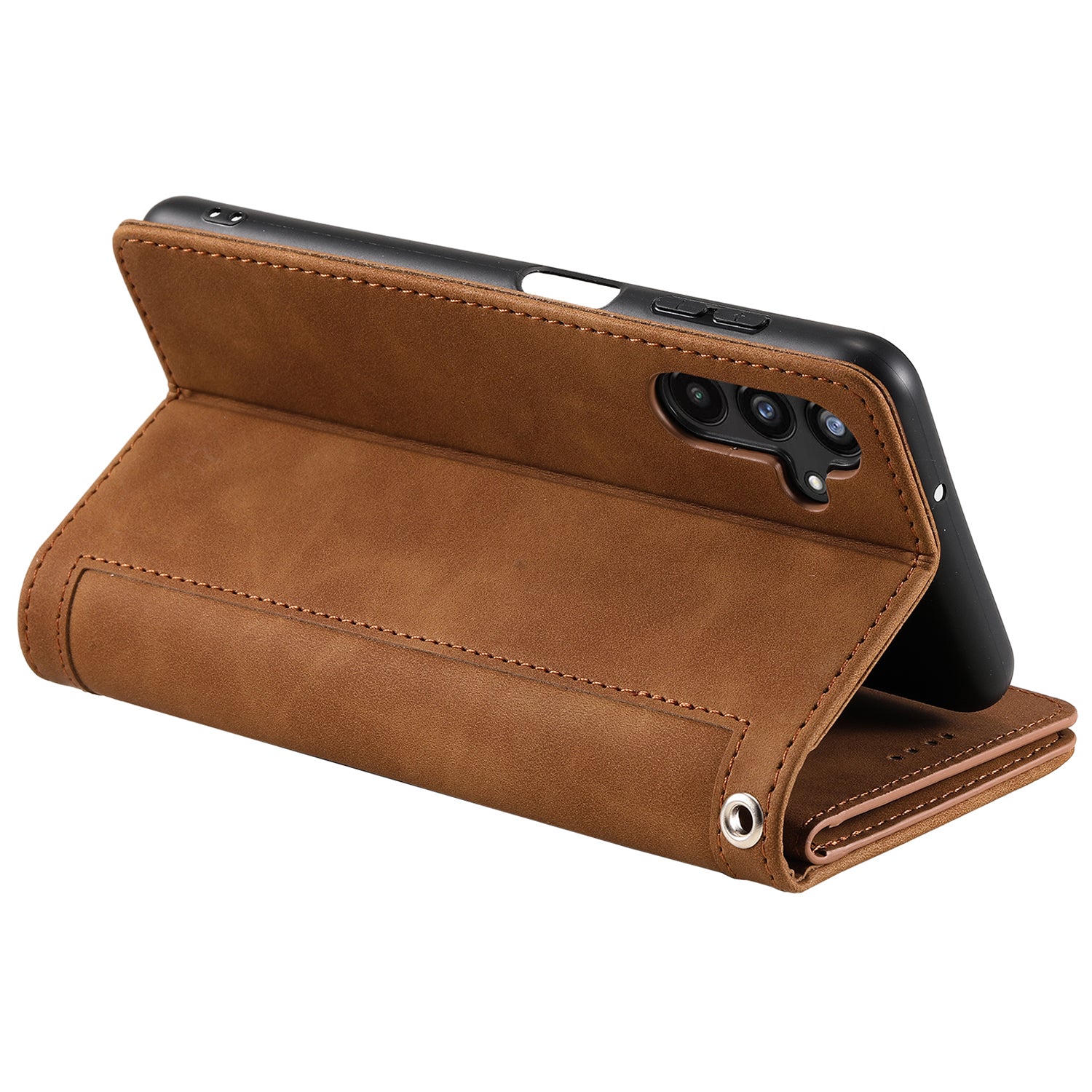 For Samsung Galaxy A54 5G Zipper Pocket Anti-Scratch Cell Phone Case PU Leather TPU Phone Shell Phone Cover with 9 Card Slots