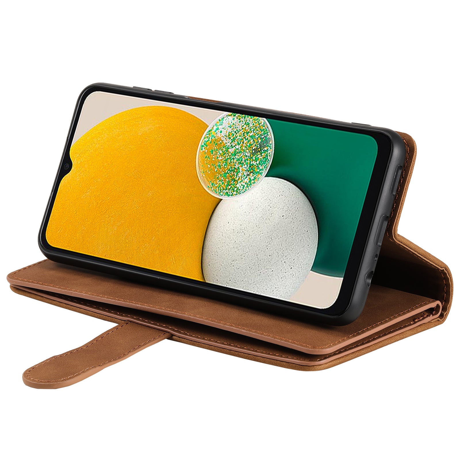 For Samsung Galaxy A14 5G PU Leather Phone Case Anti-Scratch Protective Cover 9 Card Slots Phone Cover with Zipper Pocket