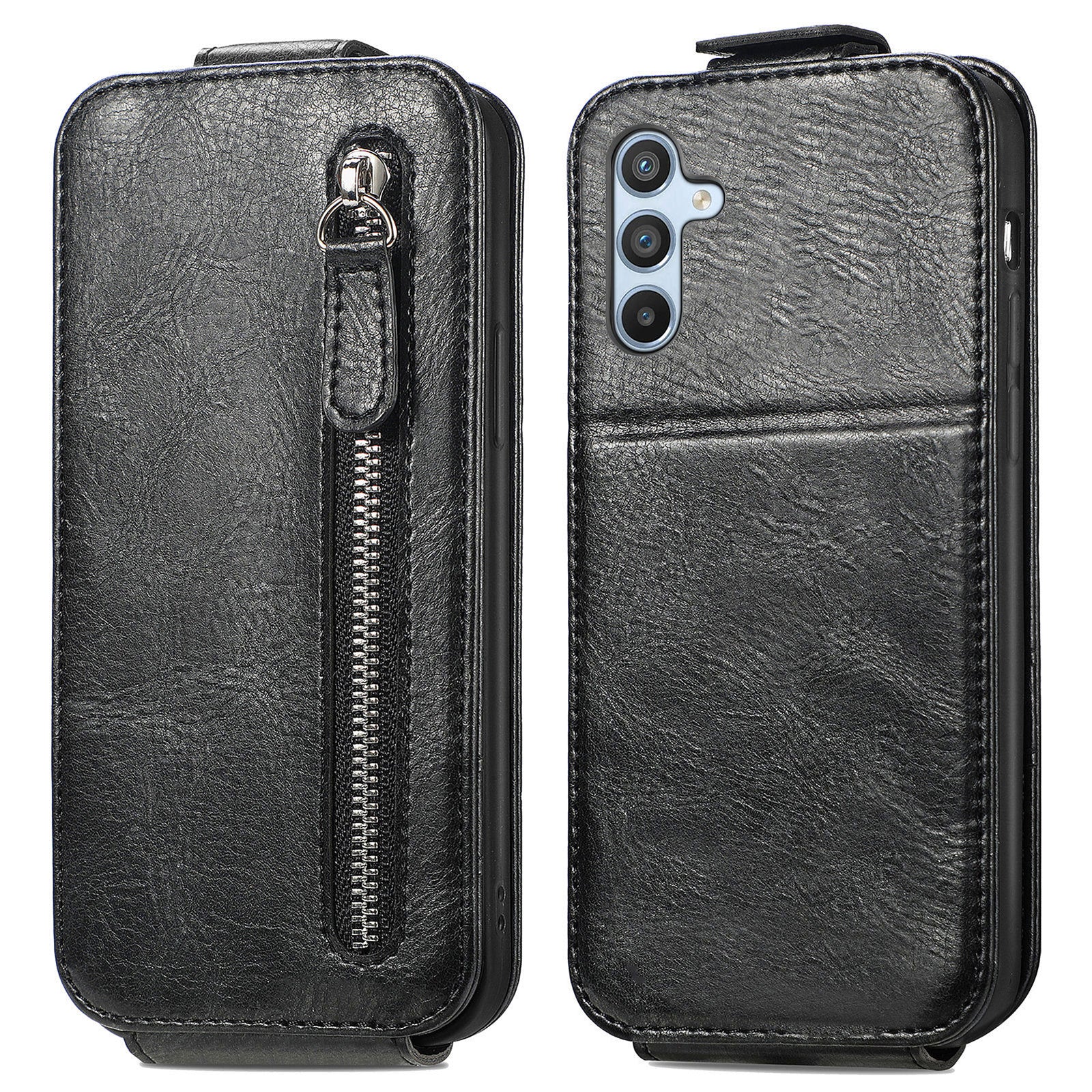 Vertikální flipové pouzdro na telefon Samsung Galaxy A14 5G A14 4G PU kožená peněženka na zip skládací kryt stojanu