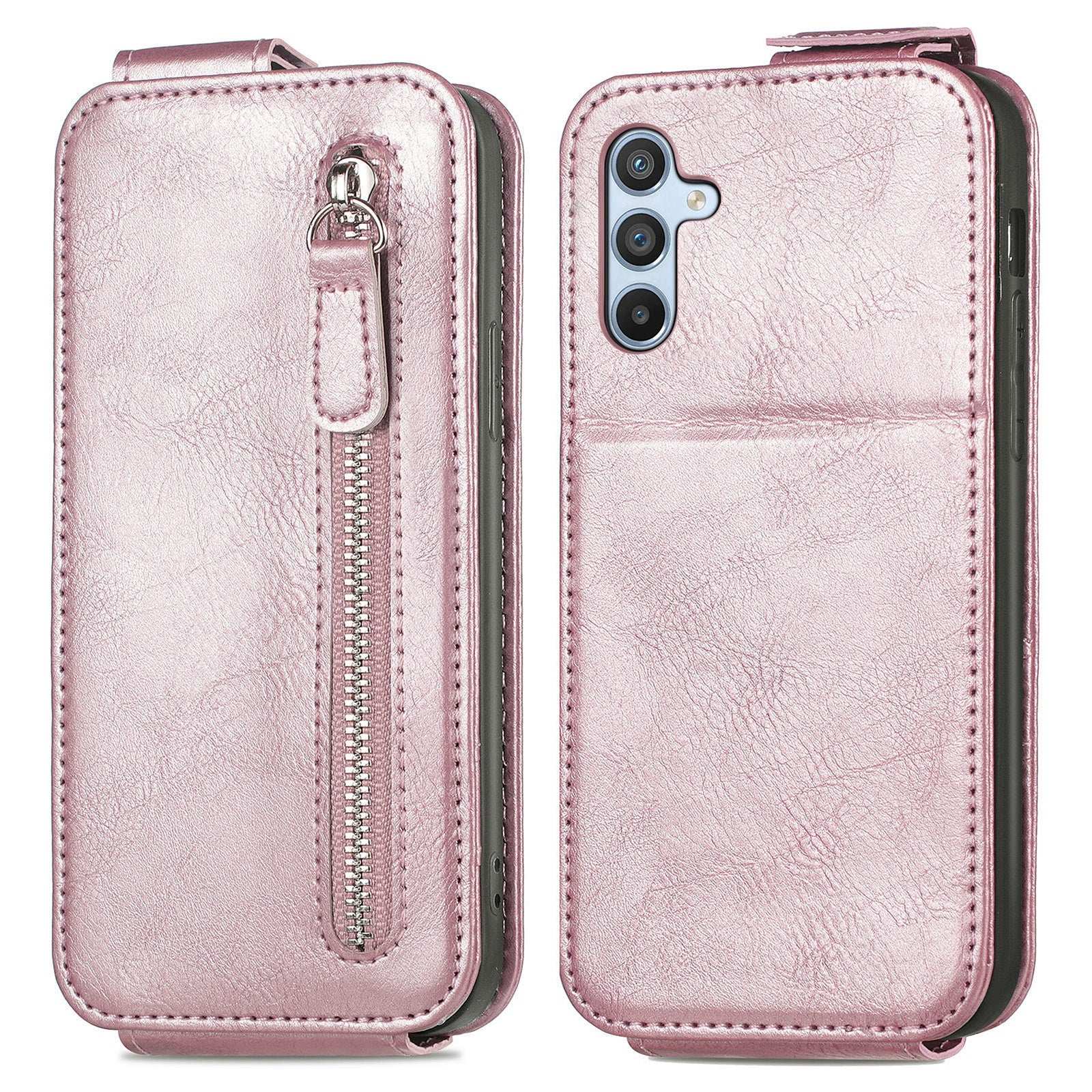 Vertikální flipové pouzdro na telefon Samsung Galaxy A14 5G A14 4G PU kožená peněženka na zip skládací kryt stojanu