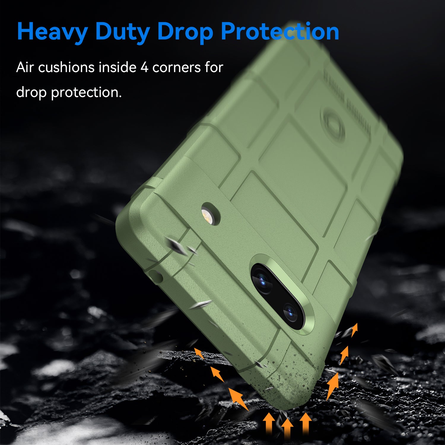 For Google Pixel 7a Phone Case Rugged Square Grid Texture Drop Protection Soft TPU Back Cover