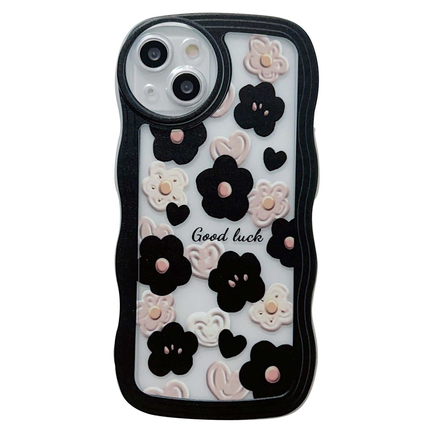For iPhone 13 6.1 inch Flower Pattern Printing Soft TPU Wavy Edge Phone Back Case Protective Cover