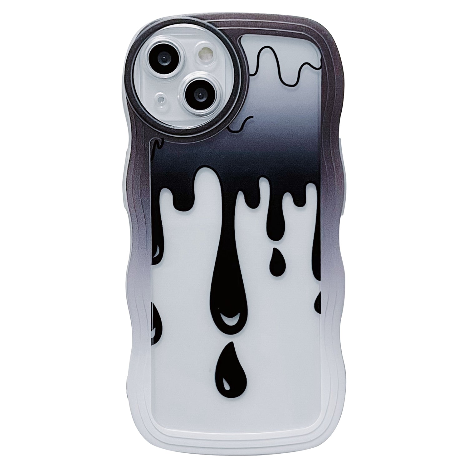 For iPhone 13 6.1 inch Soft TPU Shell Water Drop Pattern Printing Wavy Edge Phone Back Case Protective Cover