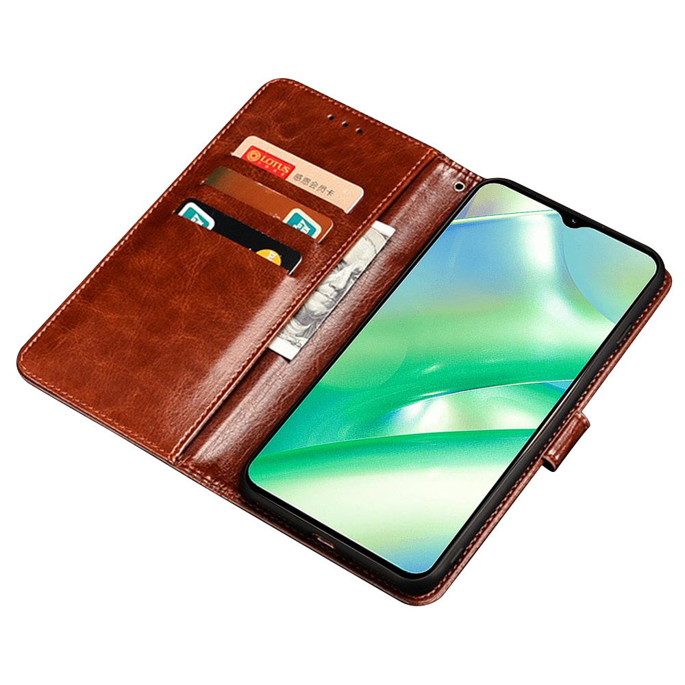 IDEWEI For Realme 10s 5G odolný proti pádu z PU kůže Flip kryt telefonu Ochranné pouzdro Stojan Funkce Crazy Horse Texture Wallet Shell