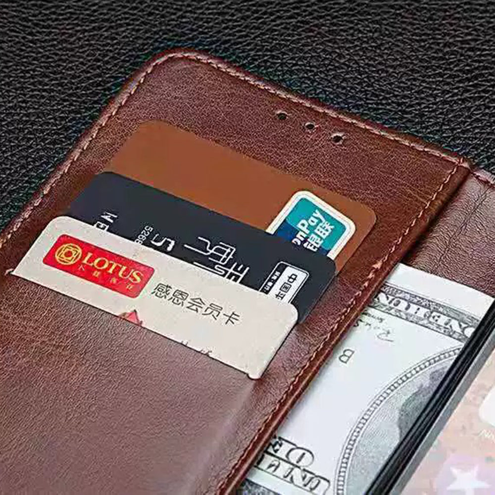 IDEWEI For Samsung Galaxy A04e 4G F04 4G M04 4G PU Leather Flip Phone Cover Scratch Resistant Protective Case Stand Feature Crazy Horse Texture Wallet Shell