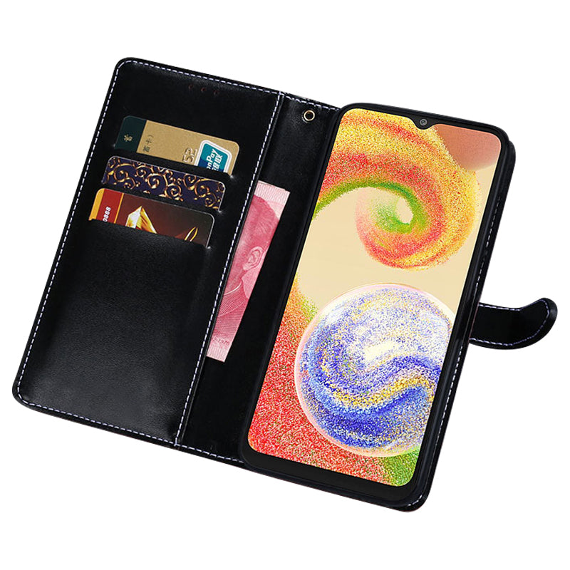 IDEWEI For Samsung Galaxy A04e 4G F04 4G M04 4G Crocodile Texture PU Leather Stand Drop Protection Phone Flip Wallet Case Magnetic Clasp Phone Cover