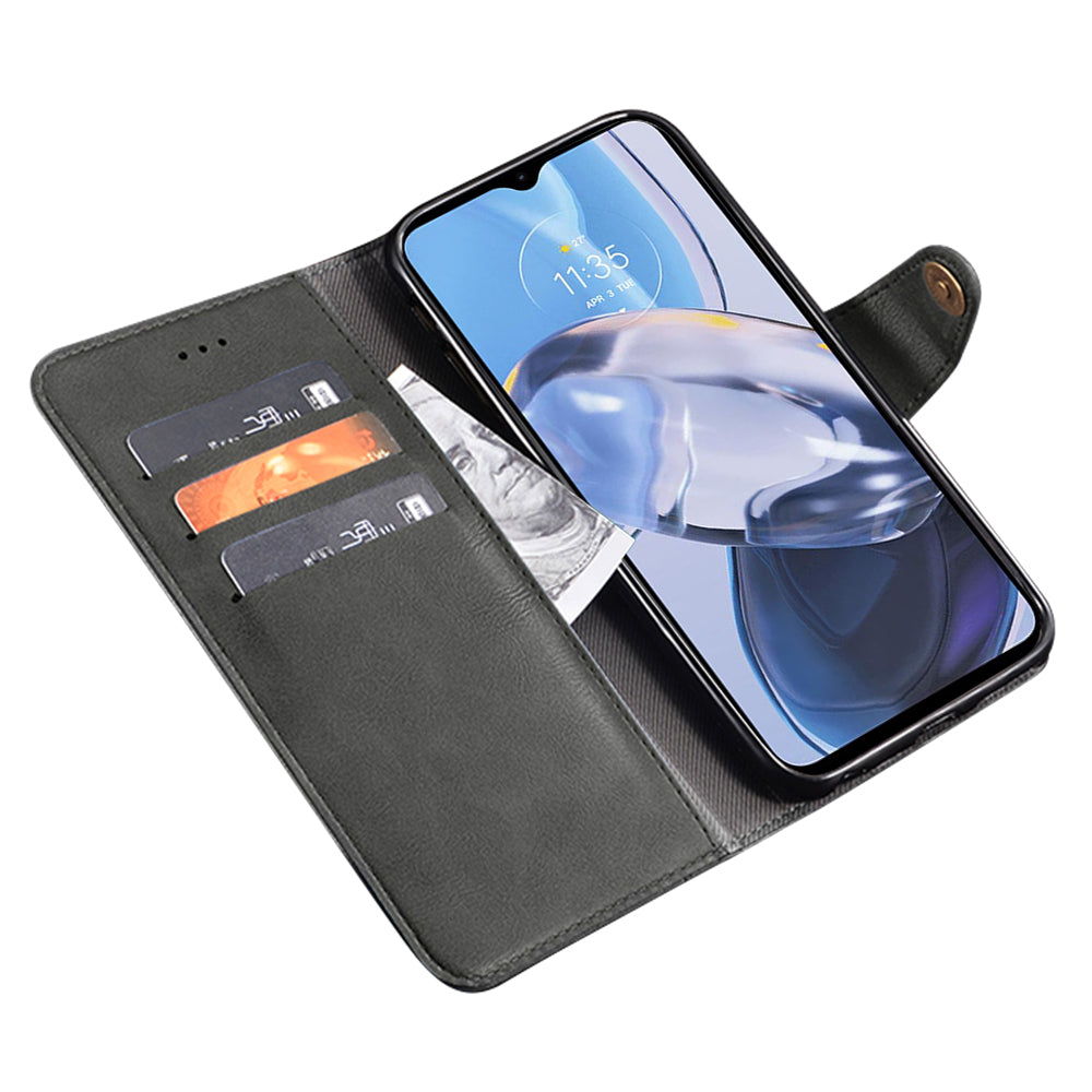 IDEWEI For Motorola Moto G53 5G G23 4G G13 4G Fine Texture PU Leather Phone Case Wallet Stand Book Style Cell Phone Cover