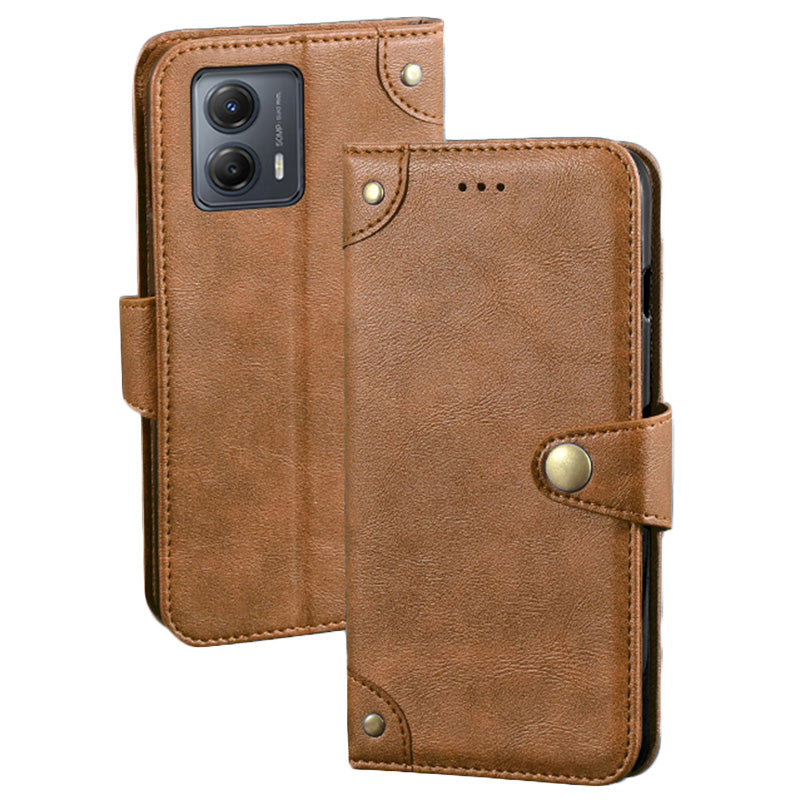 IDEWEI For Motorola Moto G53 5G G23 4G G13 4G Fine Texture PU Leather Phone Case Wallet Stand Book Style Cell Phone Cover