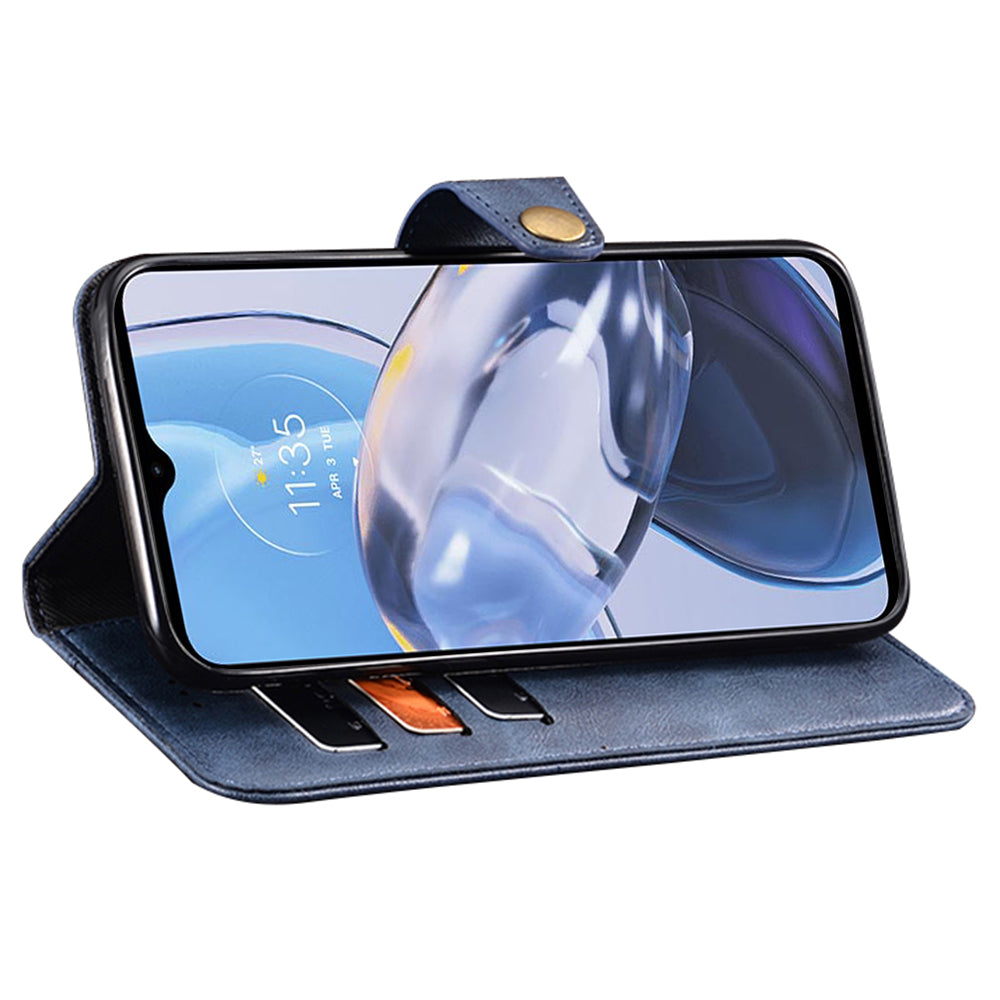 IDEWEI For Motorola Moto G53 5G G23 4G G13 4G Fine Texture PU Leather Phone Case Wallet Stand Book Style Cell Phone Cover