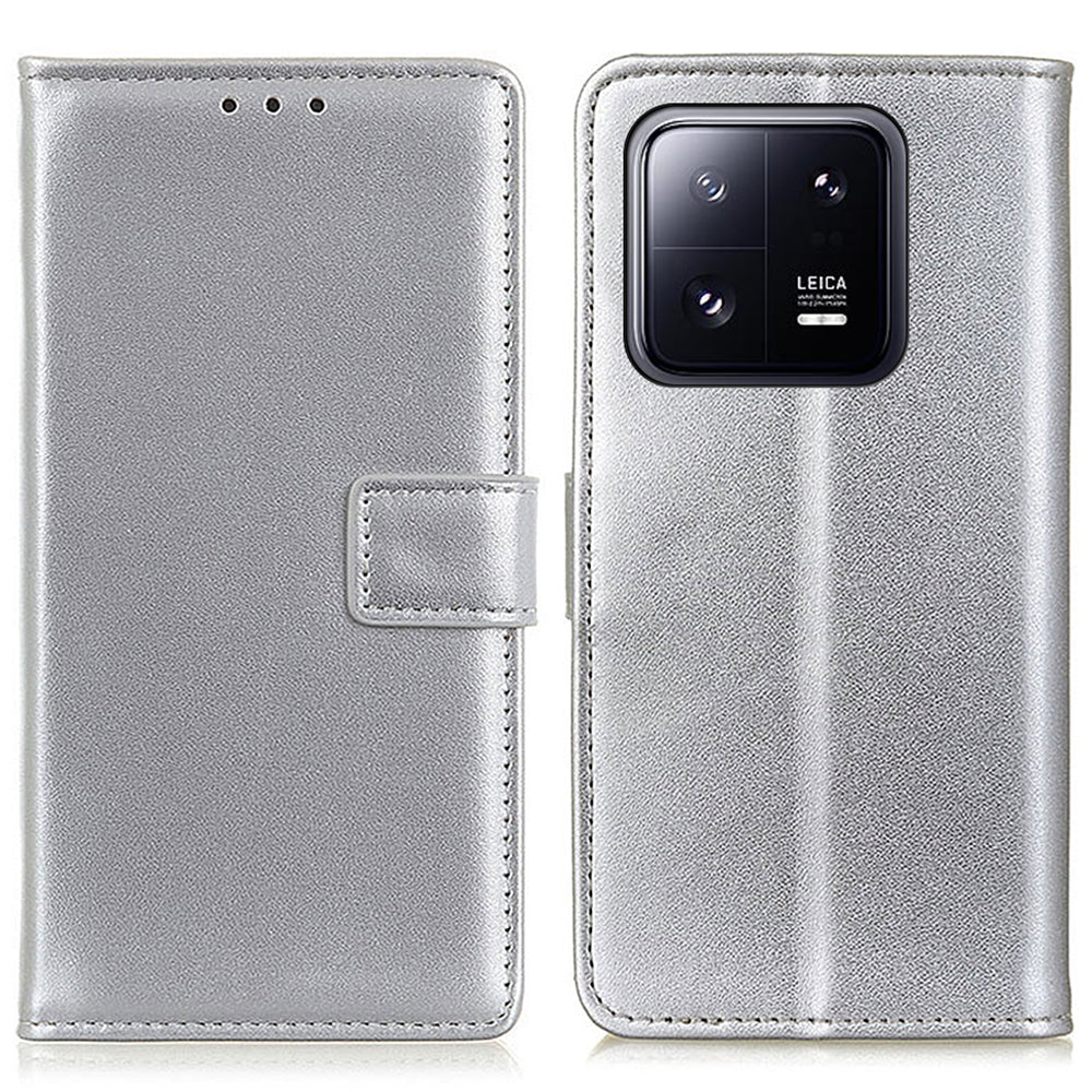 For Xiaomi 13 Pro 5G Hands-free Stand PU Leather Cell Phone Cover Magnetic Clasp Wallet Case