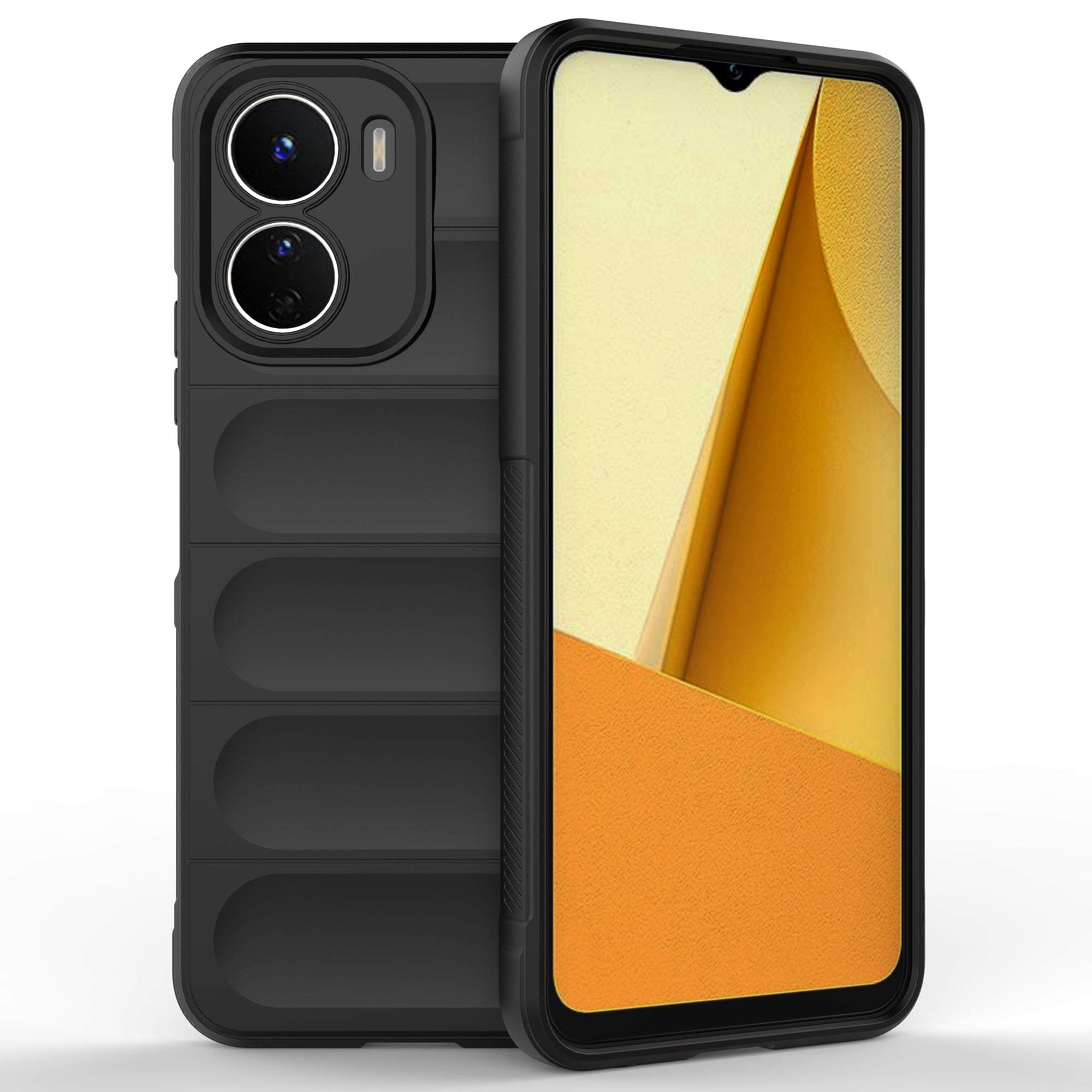 For vivo Y16 4G Collision Resistant Soft TPU Cell Phone Cover Non-Slip Rugged Back Phone Case