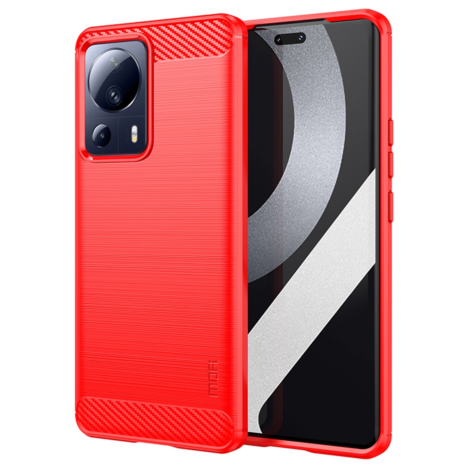 MOFI JK TPU Series-1 for Xiaomi 13 Lite Civi 2 5G Carbon Fiber Brushed Smartphone Case Scratch-resistant TPU Phone Back Cover