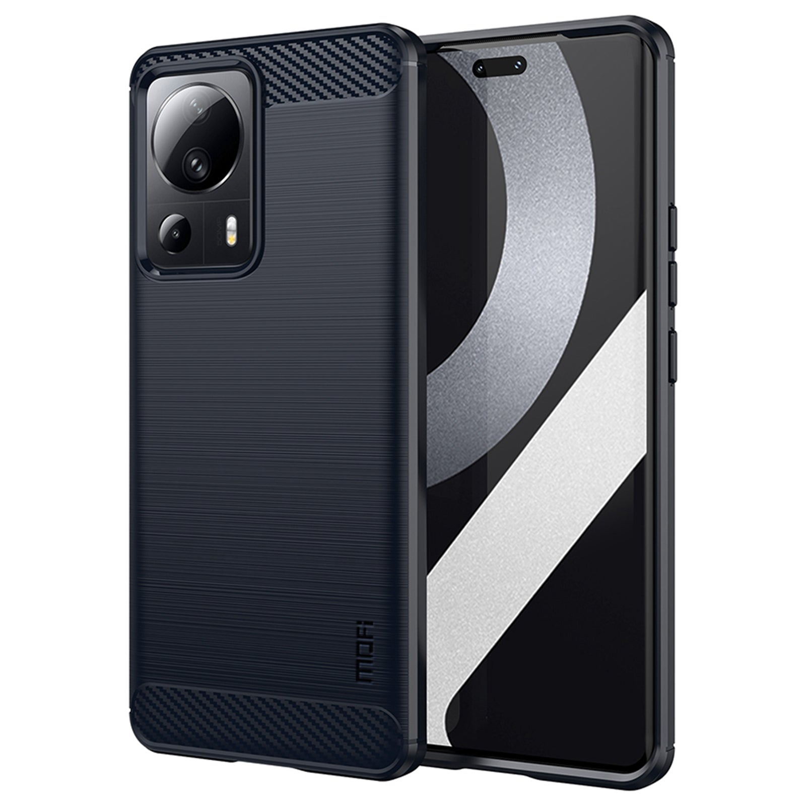 MOFI JK TPU Series-1 for Xiaomi 13 Lite Civi 2 5G Carbon Fiber Brushed Smartphone Case Scratch-resistant TPU Phone Back Cover