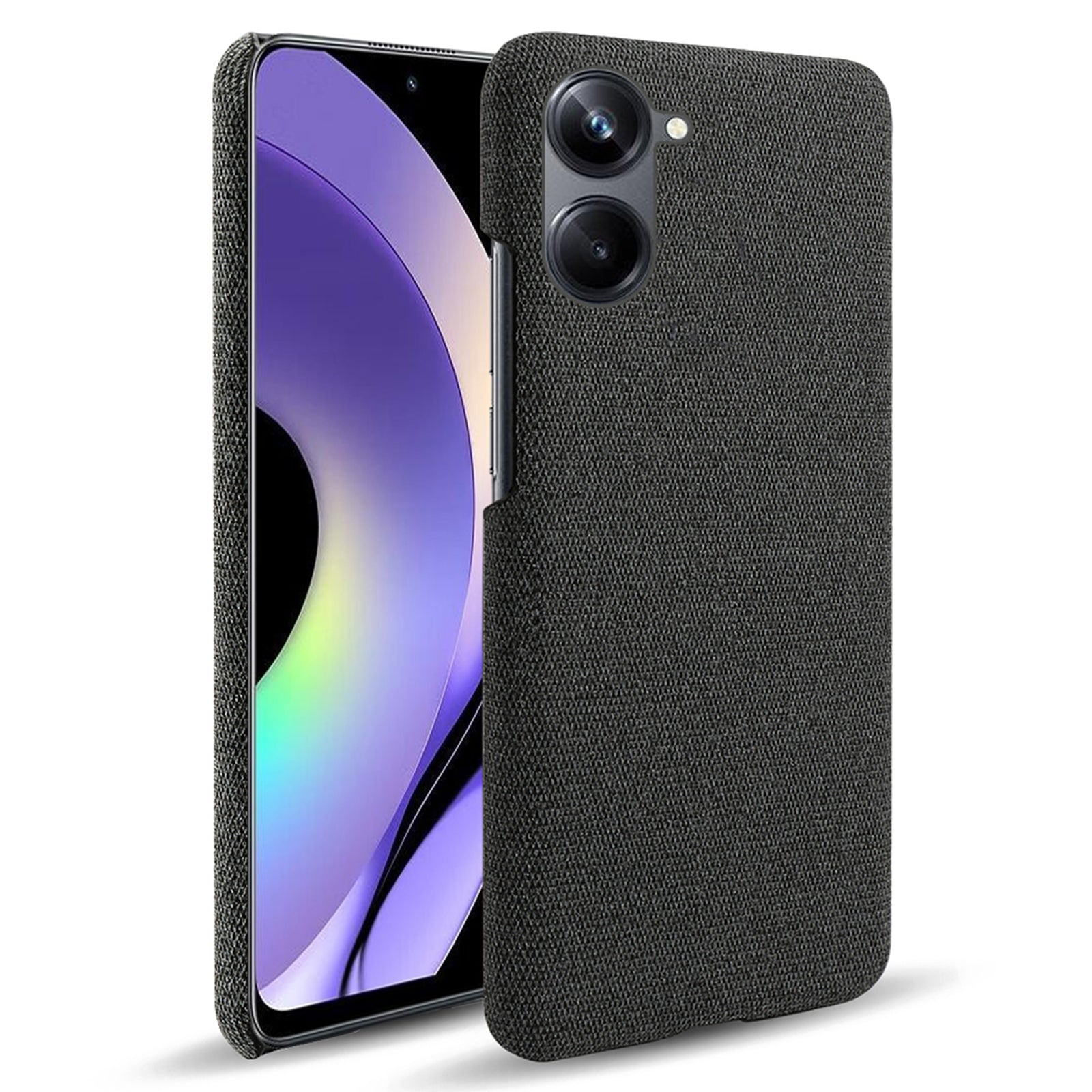 Cloth Texture Phone Case for Realme 10 4G Solid Color Anti-scratch Protective Mobile Phone Cover