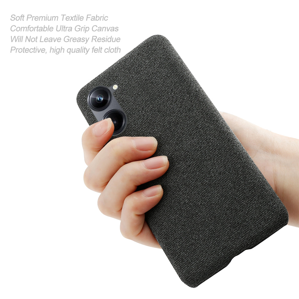 Cloth Texture Phone Case for Realme 10 4G Solid Color Anti-scratch Protective Mobile Phone Cover