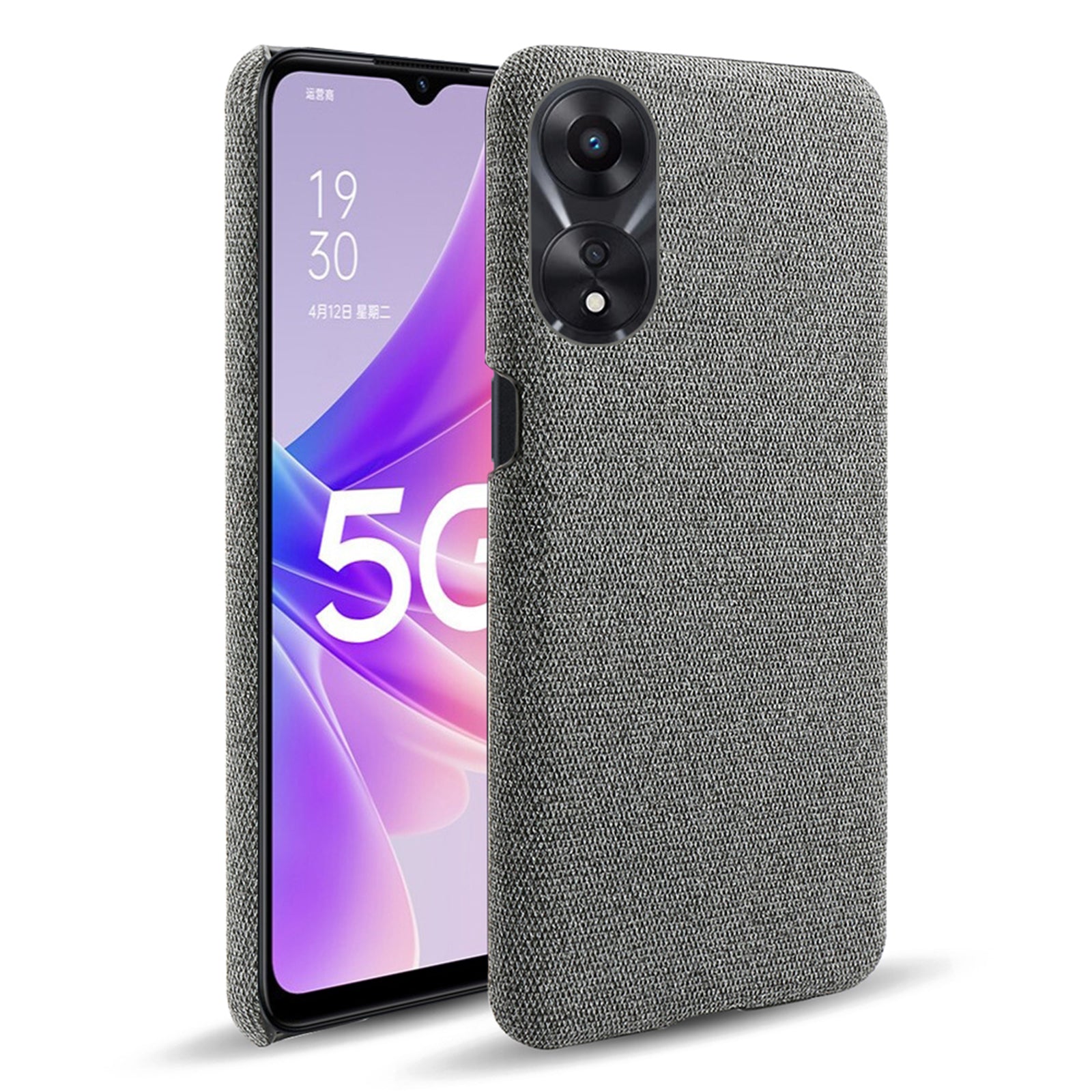 Ultra Slim Smartphone Case For Oppo A58 5G Anti-fall Solid Color Hard PC Cloth Texture Protective Phone Cover