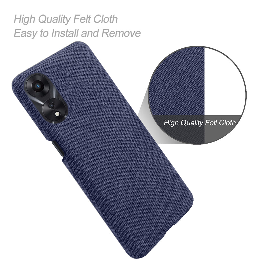 Ultra Slim Smartphone Case For Oppo A58 5G Anti-fall Solid Color Hard PC Cloth Texture Protective Phone Cover