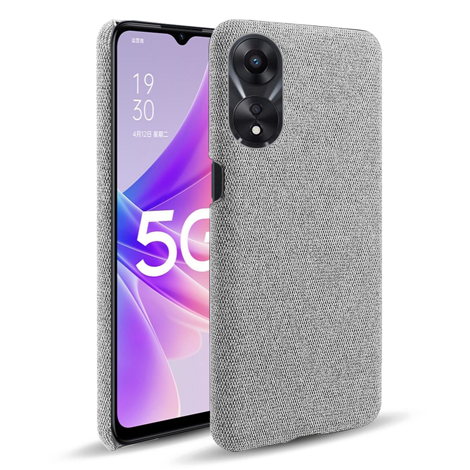 Ultra Slim Smartphone Case For Oppo A58 5G Anti-fall Solid Color Hard PC Cloth Texture Protective Phone Cover