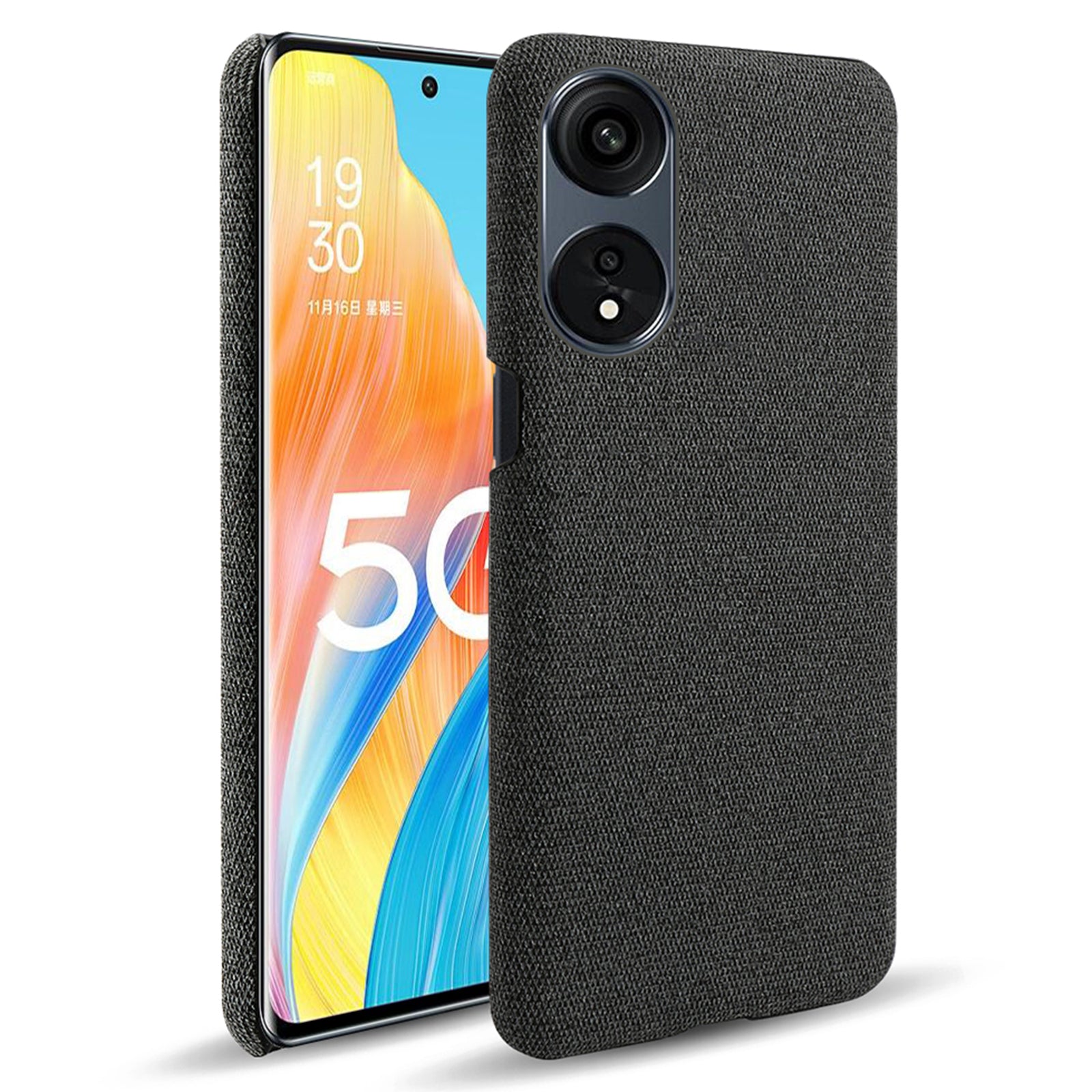 For Oppo A1 Pro 5G Reno8 T 5G Solid Color Mobile Phone Case Hard PC Cloth Texture Drop-proof Phone Cover