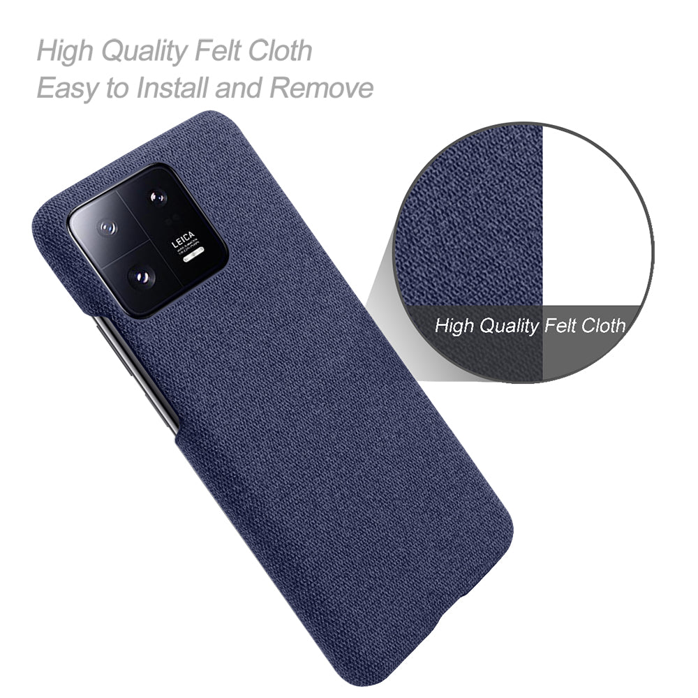 Shockproof Phone Case For Xiaomi 13 Pro 5G Solid Color Hard PC Cloth Texture Mobile Phone Cover