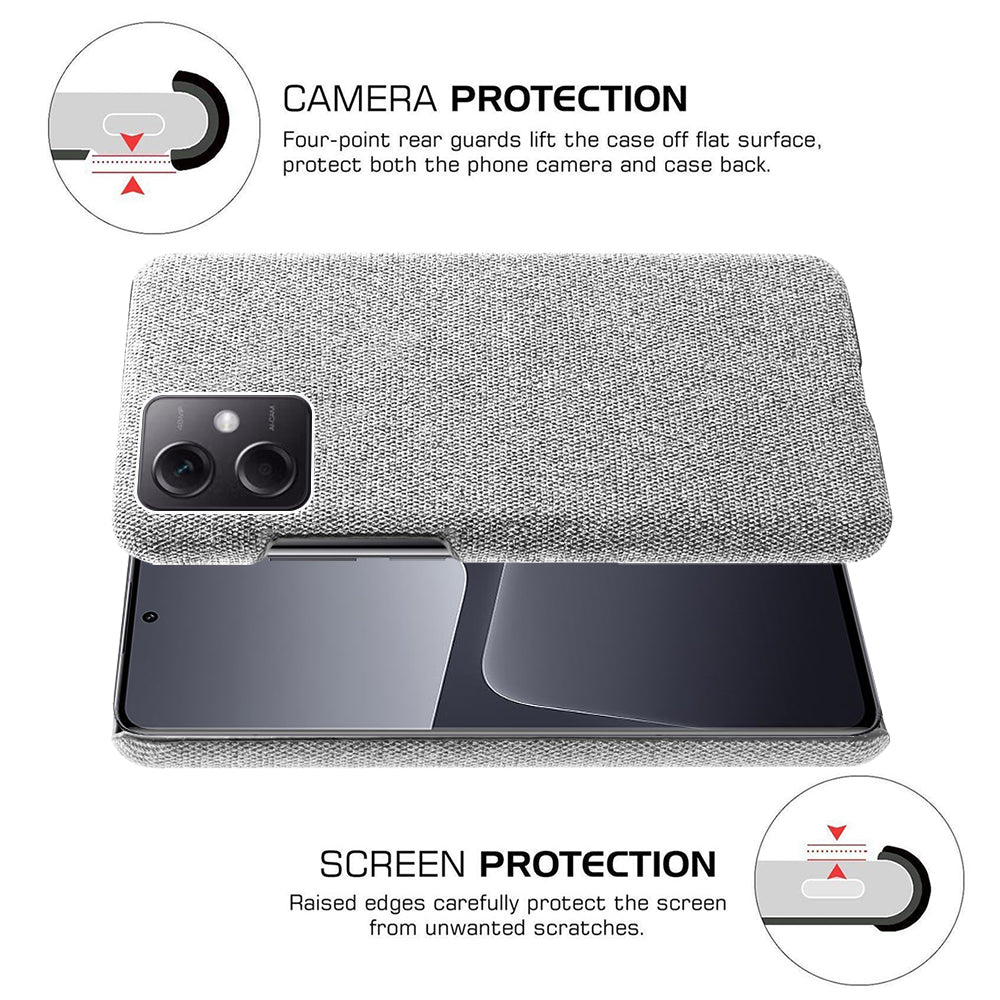 Shockproof Phone Case For Xiaomi 13 Pro 5G Solid Color Hard PC Cloth Texture Mobile Phone Cover