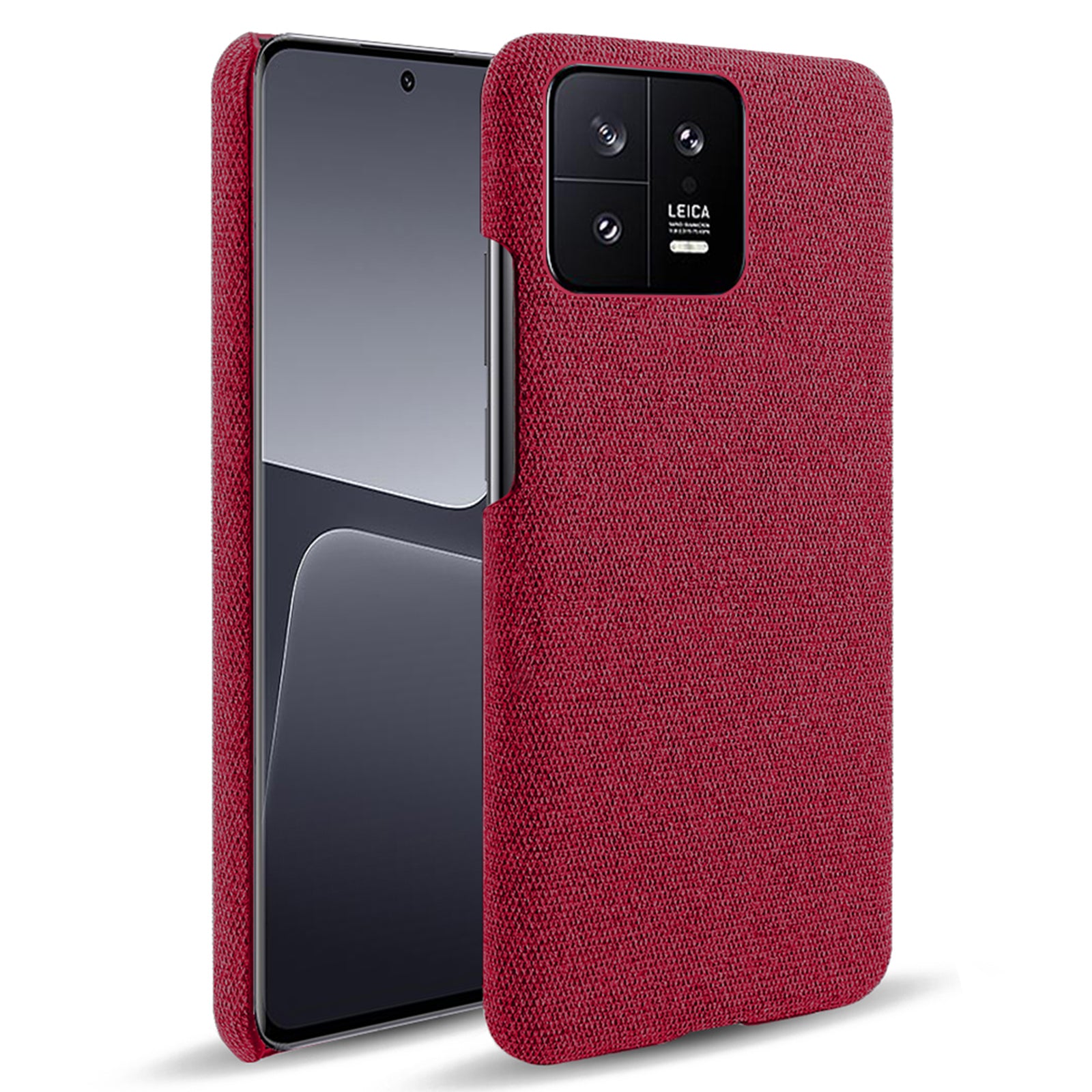 For Xiaomi 13 5G Non-slip Protective Smartphone Case Solid Color Hard PC Cloth Texture Phone Cover