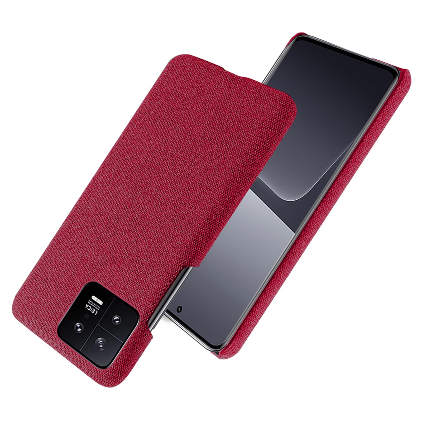 For Xiaomi 13 5G Non-slip Protective Smartphone Case Solid Color Hard PC Cloth Texture Phone Cover