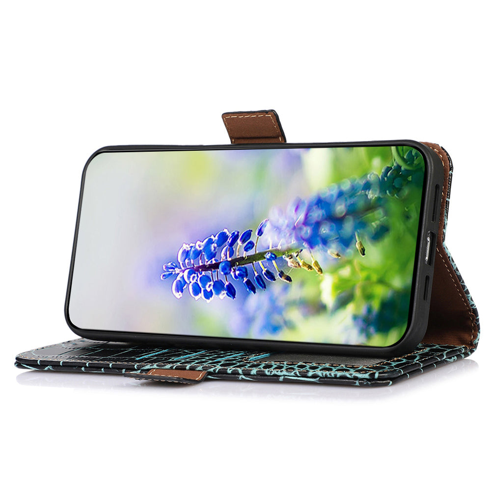 For Xiaomi 13 Pro 5G RFID Blocking Stand Wallet Protective Smartphone Case Crocodile Texture Genuine Cowhide Leather Cell Phone Cover