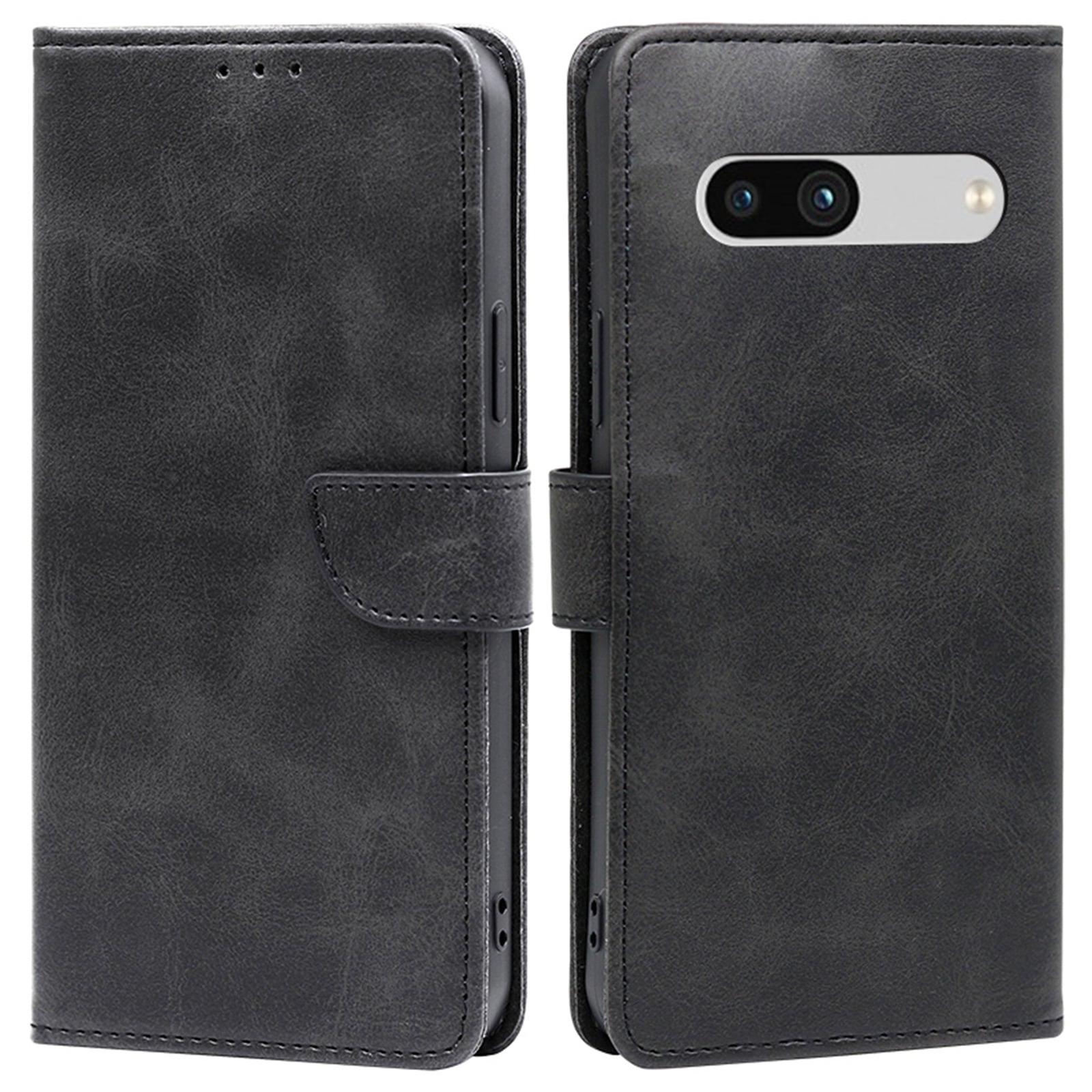 For Google Pixel 7a Calf Texture PU Leather Flip Phone Case Wallet Stand Full Protection Magnetic Closure Phone Cover