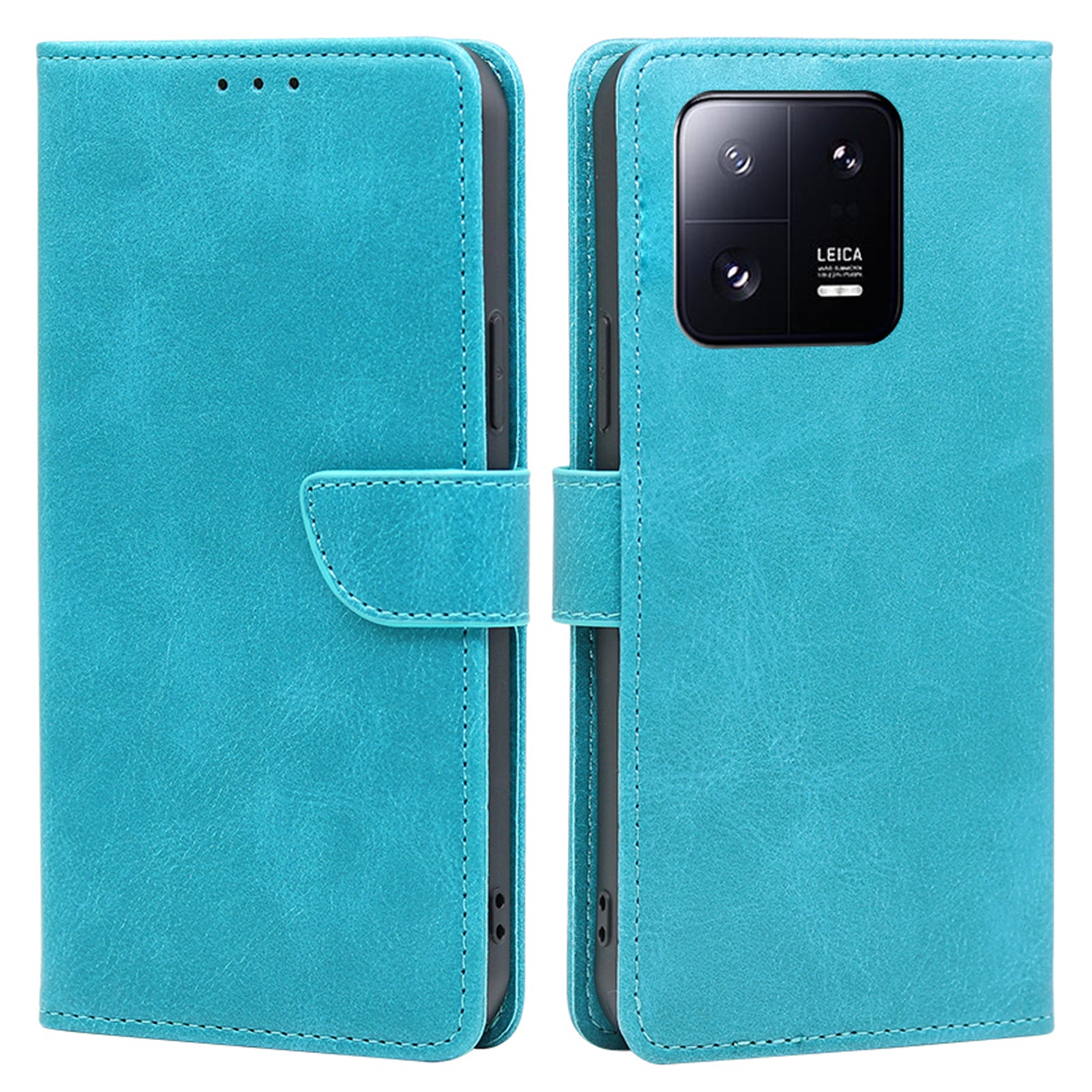 For Xiaomi 13 Pro 5G Calf Texture PU Leather Flip Leather Wallet Phone Case Foldable Stand Anti-scratch Magnetic Closure Mobile Phone Cover