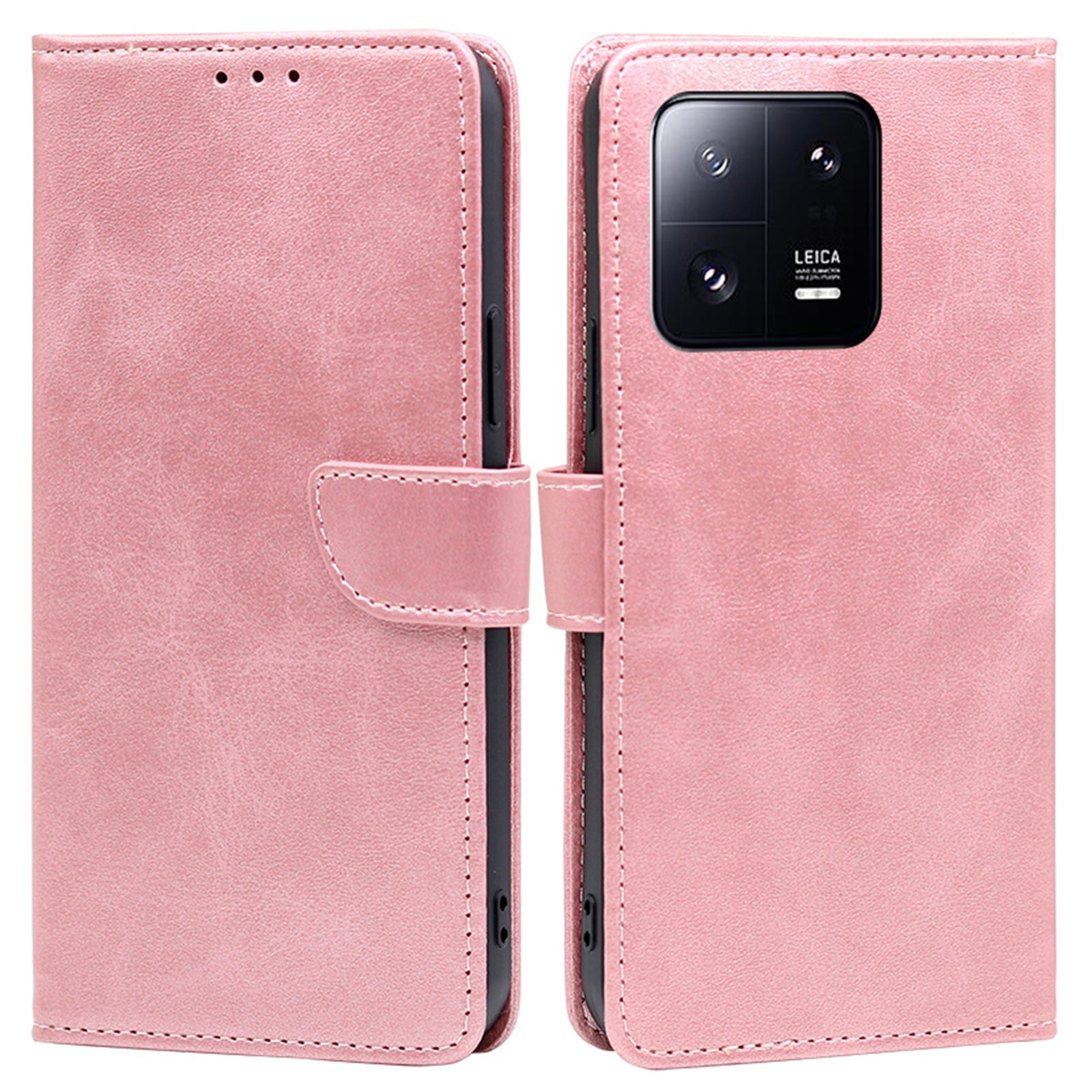 For Xiaomi 13 Pro 5G Calf Texture PU Leather Flip Leather Wallet Phone Case Foldable Stand Anti-scratch Magnetic Closure Mobile Phone Cover