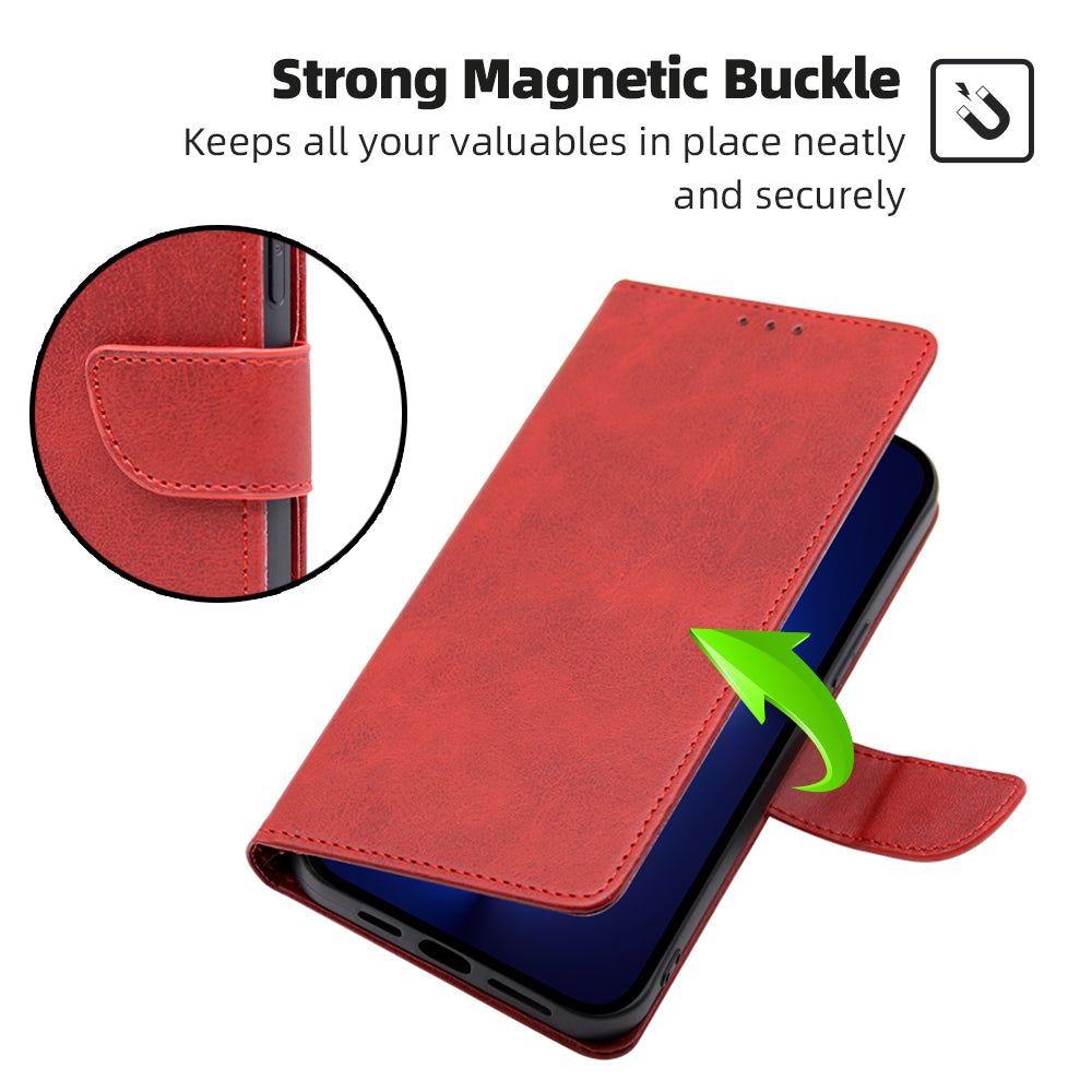 For Xiaomi 13 Pro 5G Calf Texture PU Leather Flip Leather Wallet Phone Case Foldable Stand Anti-scratch Magnetic Closure Mobile Phone Cover