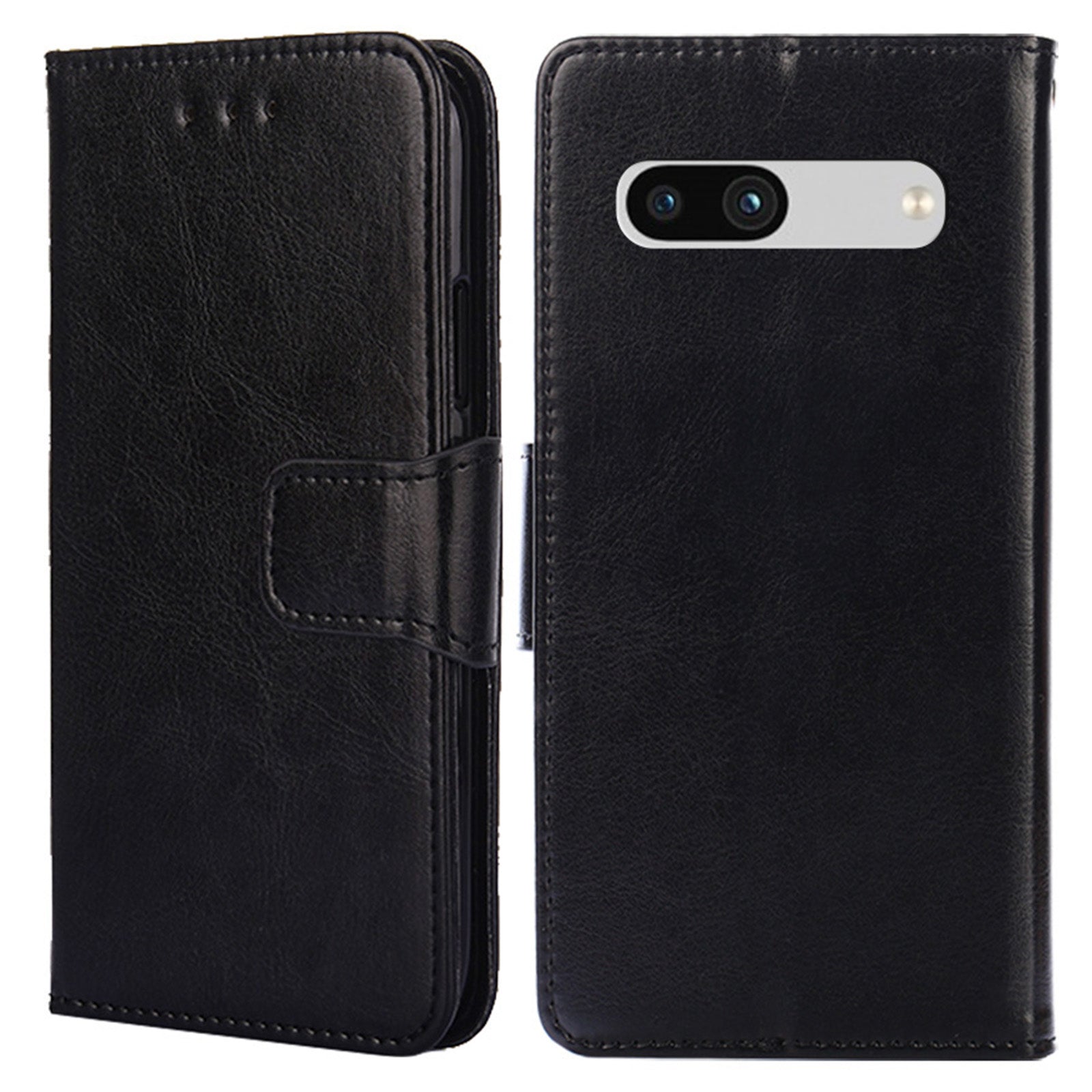 For Google Pixel 7a Textured PU Leather Phone Cover Anti-fall Folio Flip Wallet Case Foldable Stand Phone Shell