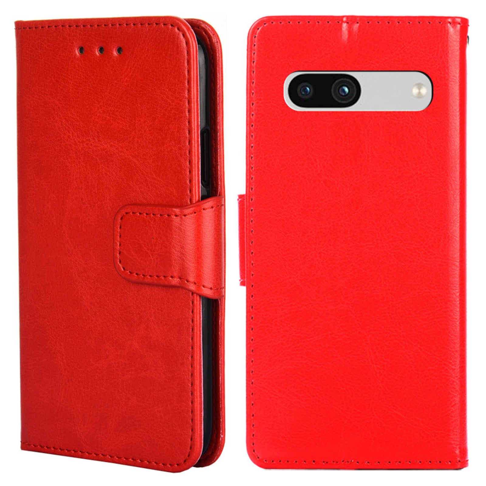 For Google Pixel 7a Textured PU Leather Phone Cover Anti-fall Folio Flip Wallet Case Foldable Stand Phone Shell