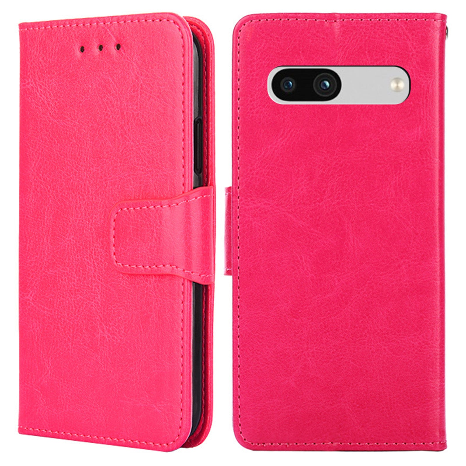 For Google Pixel 7a Textured PU Leather Phone Cover Anti-fall Folio Flip Wallet Case Foldable Stand Phone Shell