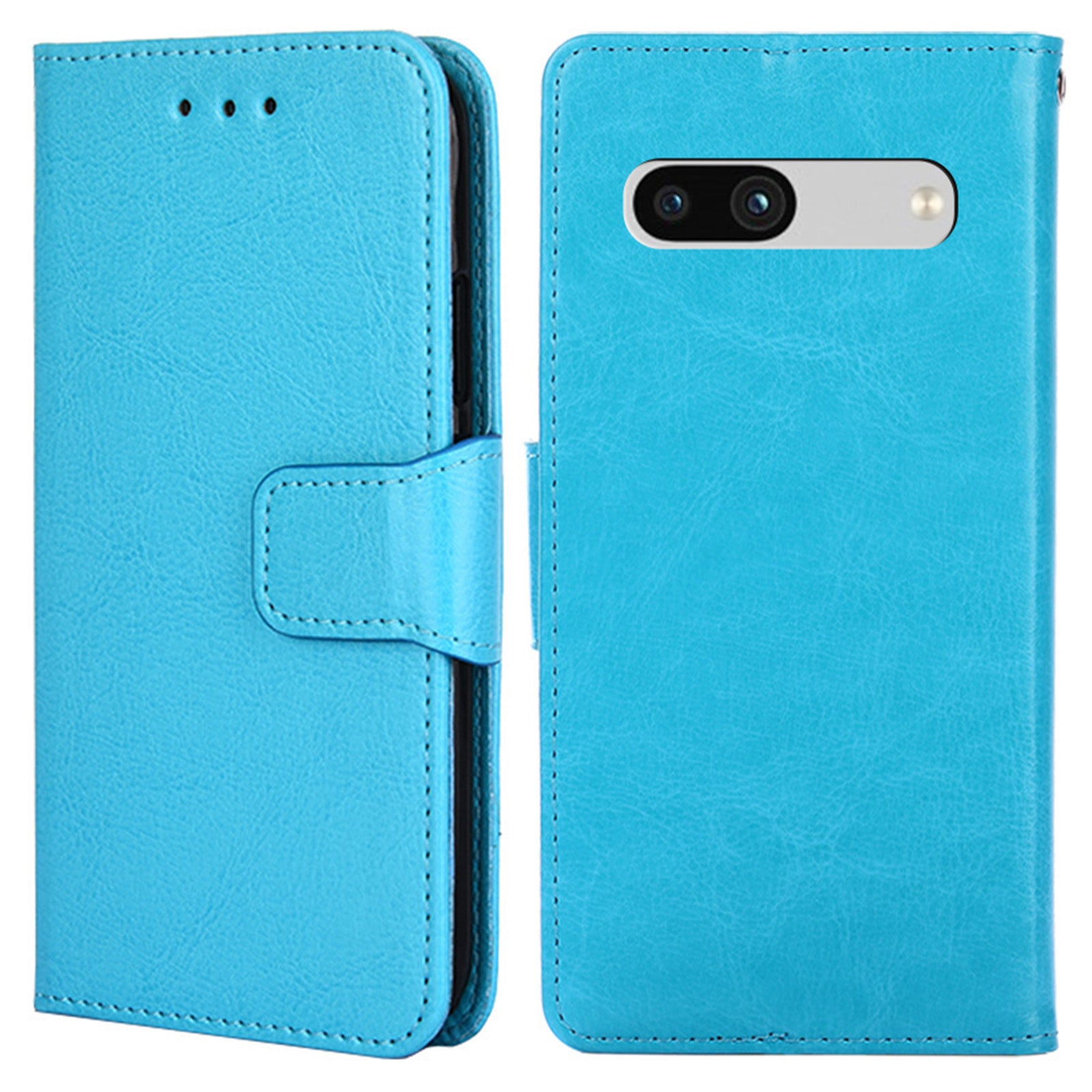 For Google Pixel 7a Textured PU Leather Phone Cover Anti-fall Folio Flip Wallet Case Foldable Stand Phone Shell