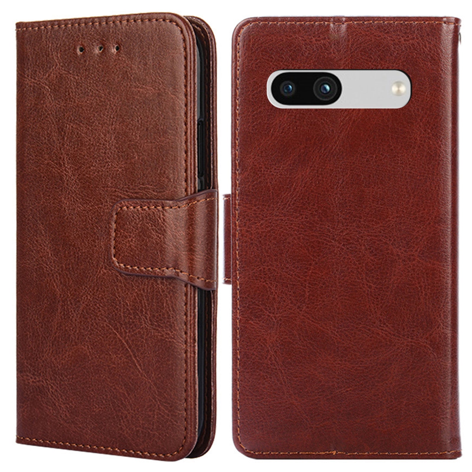 For Google Pixel 7a Textured PU Leather Phone Cover Anti-fall Folio Flip Wallet Case Foldable Stand Phone Shell