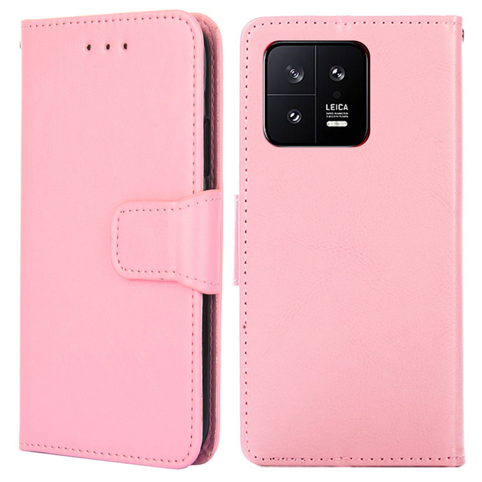 For Xiaomi 13 5G Textured Leather Anti-drop Cell Phone Cover Anti-scratch Phone Case Stand Wallet