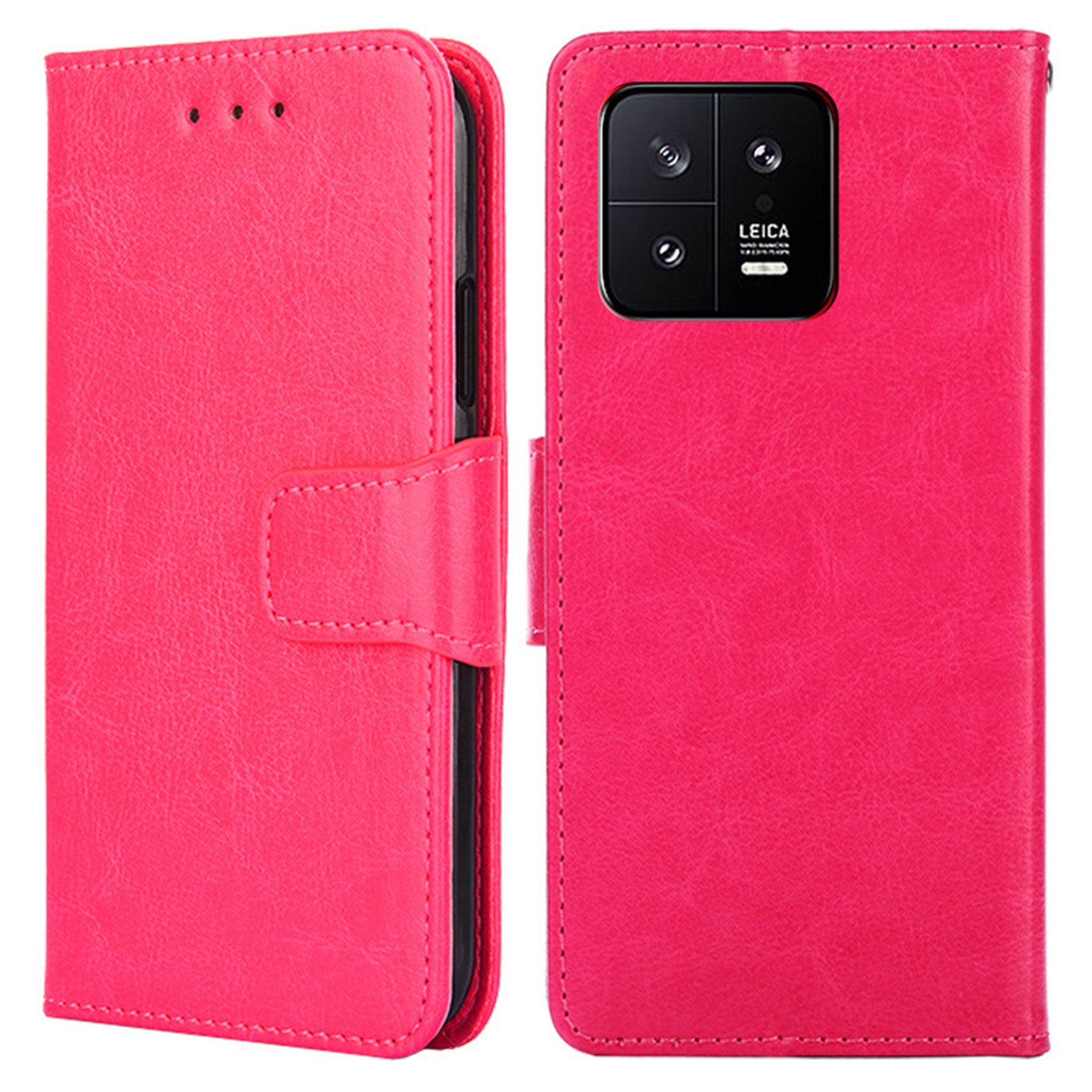 For Xiaomi 13 5G Textured Leather Anti-drop Cell Phone Cover Anti-scratch Phone Case Stand Wallet