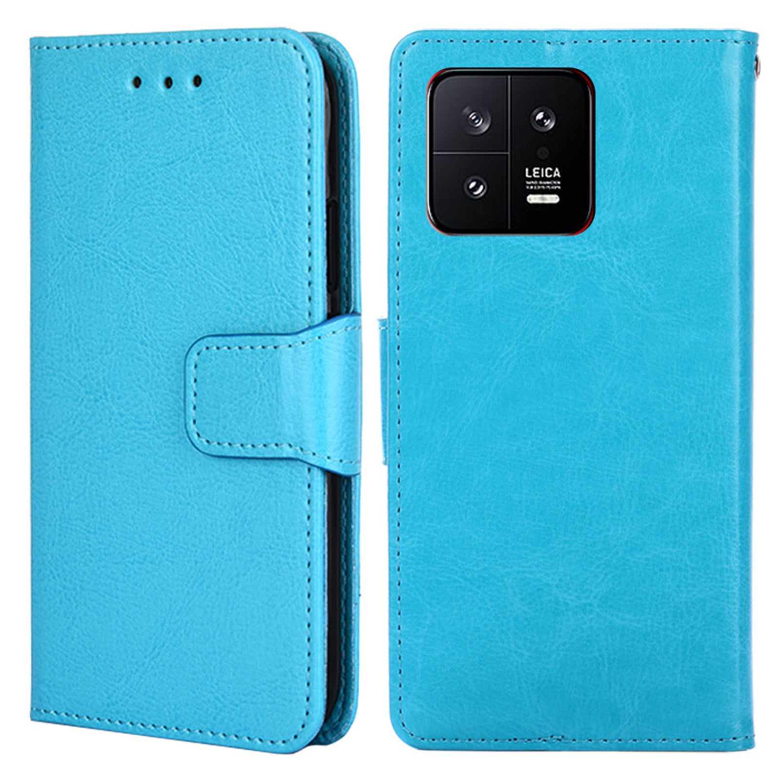 For Xiaomi 13 5G Textured Leather Anti-drop Cell Phone Cover Anti-scratch Phone Case Stand Wallet