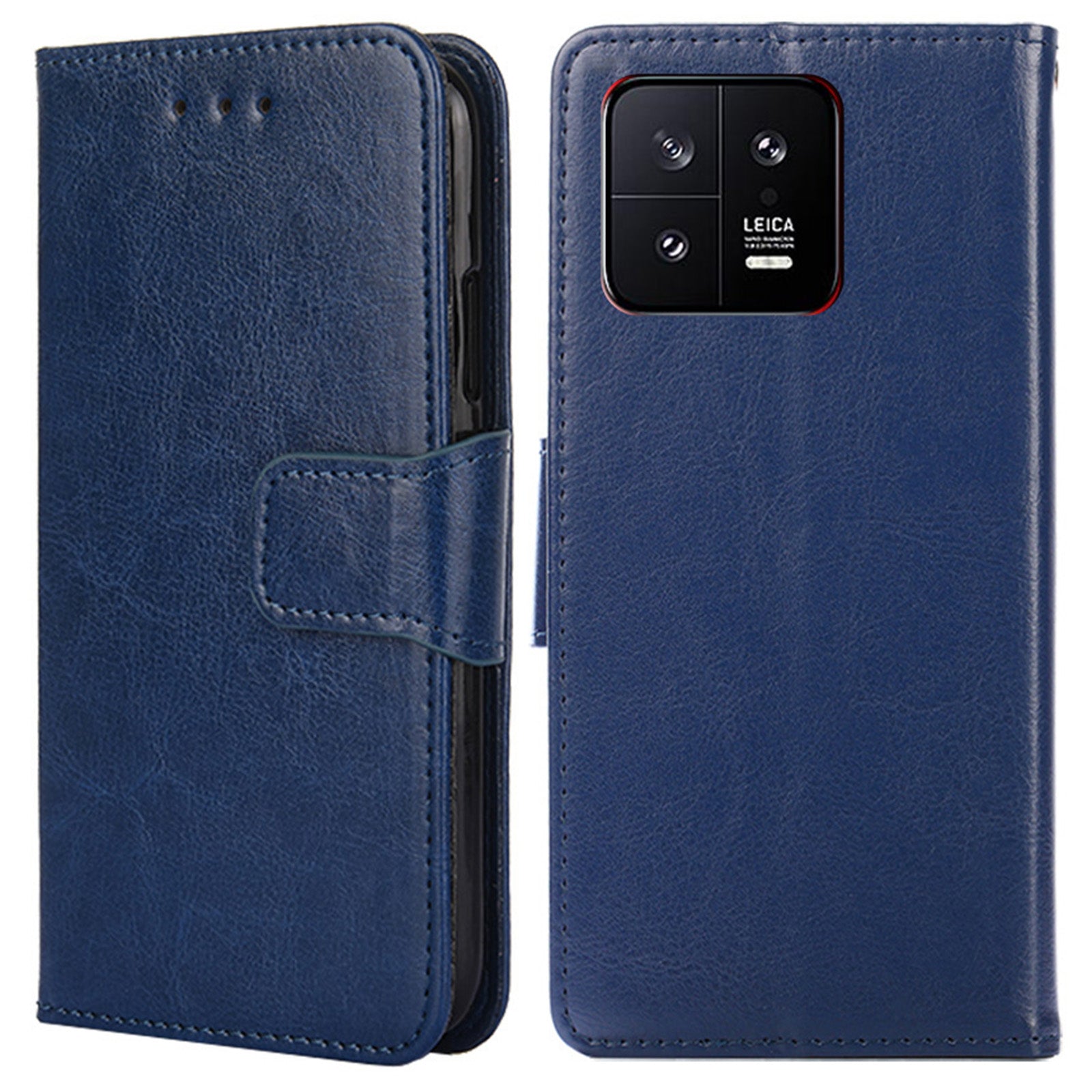 For Xiaomi 13 5G Textured Leather Anti-drop Cell Phone Cover Anti-scratch Phone Case Stand Wallet