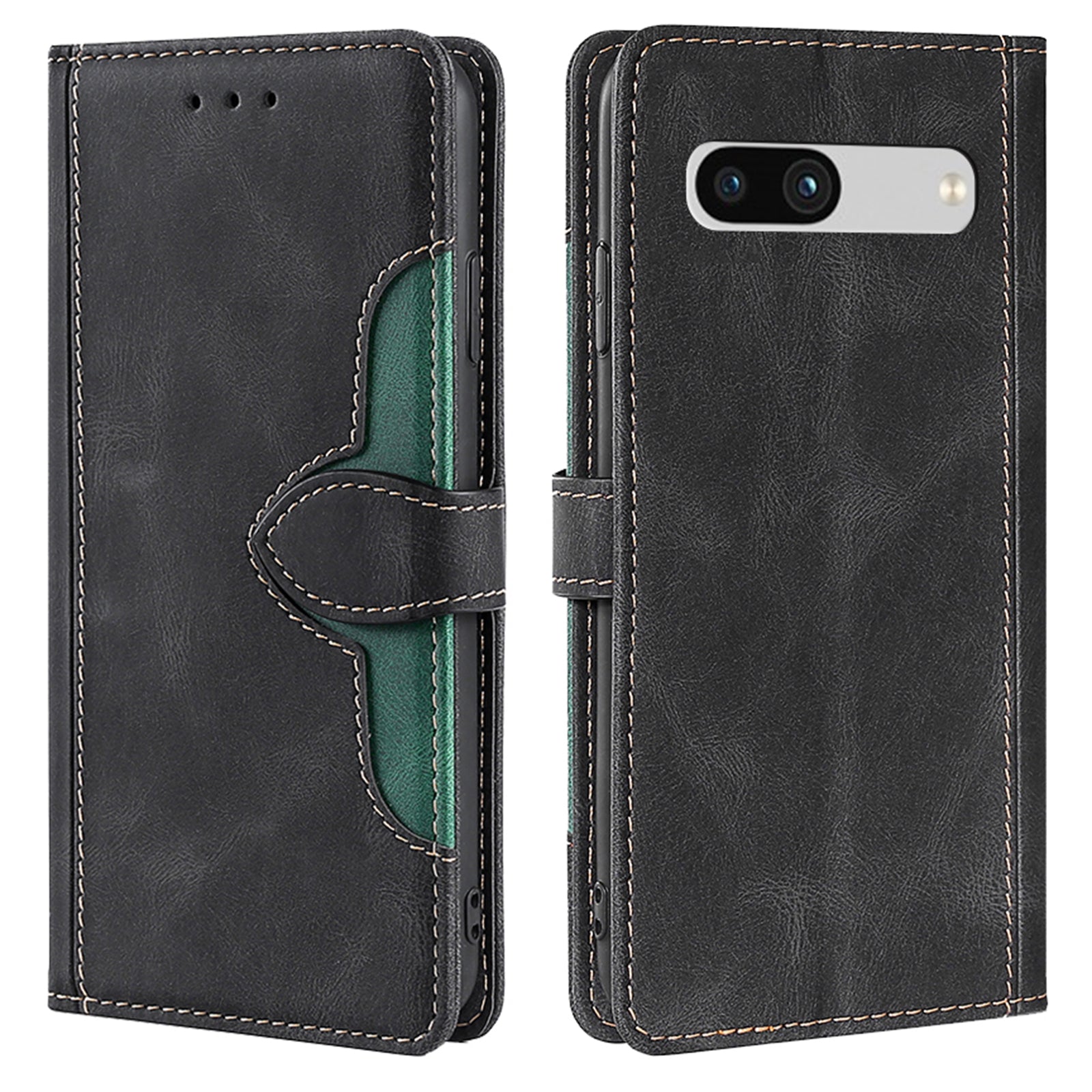 For Google Pixel 7a Straw Hat Pattern PU Leather Phone Case Shockproof Skin-touch Feeling Cell Phone Cover Stand Wallet