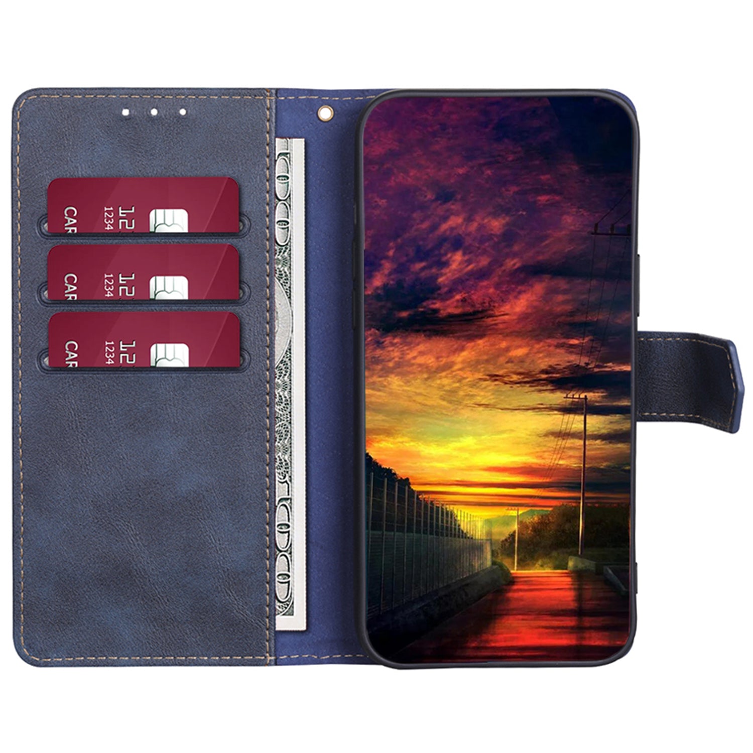 RFID Blocking Phone Cover For Google Pixel 7a Cowhide Texture PU Leather Stand Wallet Shockproof Phone Case