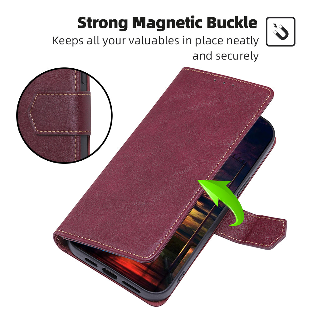 RFID Blocking Phone Cover For Google Pixel 7a Cowhide Texture PU Leather Stand Wallet Shockproof Phone Case