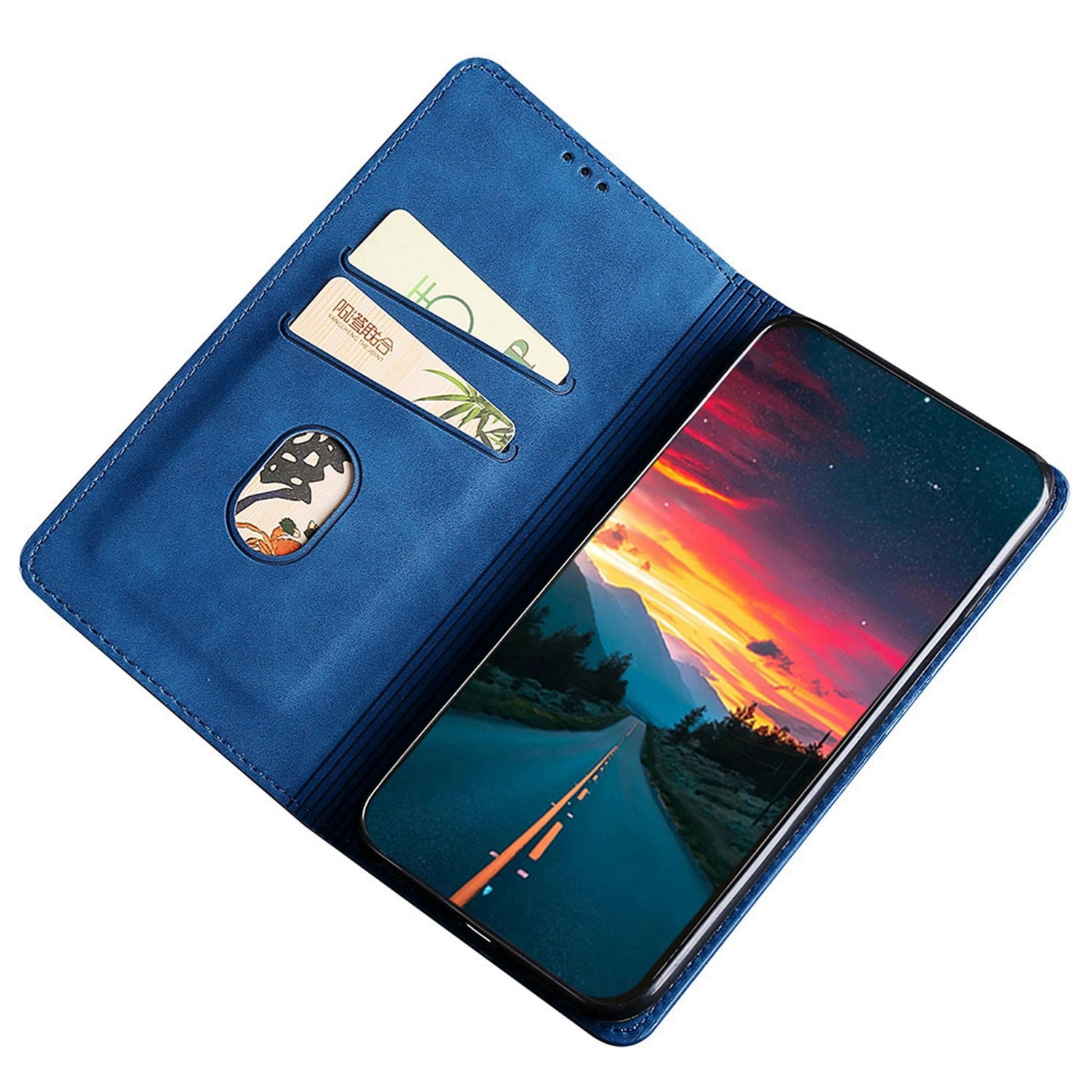 For Google Pixel 7a Drop-proof PU Leather Phone Case with Card Holders Skin-touch Feeling Magnetic Auto-absorbed Stand Flip Folio Phone Cover