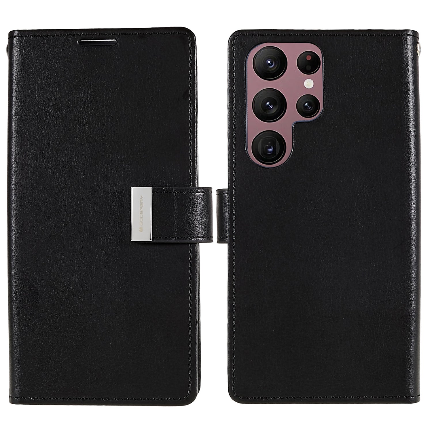 MERCURY GOOSPERY For Samsung Galaxy S23 Ultra PU Leather Metal Magnetic Clasp Protective Cover Phone Wallet Shockproof Case