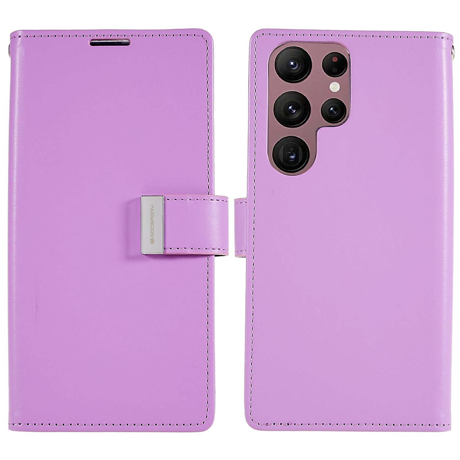 MERCURY GOOSPERY For Samsung Galaxy S23 Ultra PU Leather Metal Magnetic Clasp Protective Cover Phone Wallet Shockproof Case